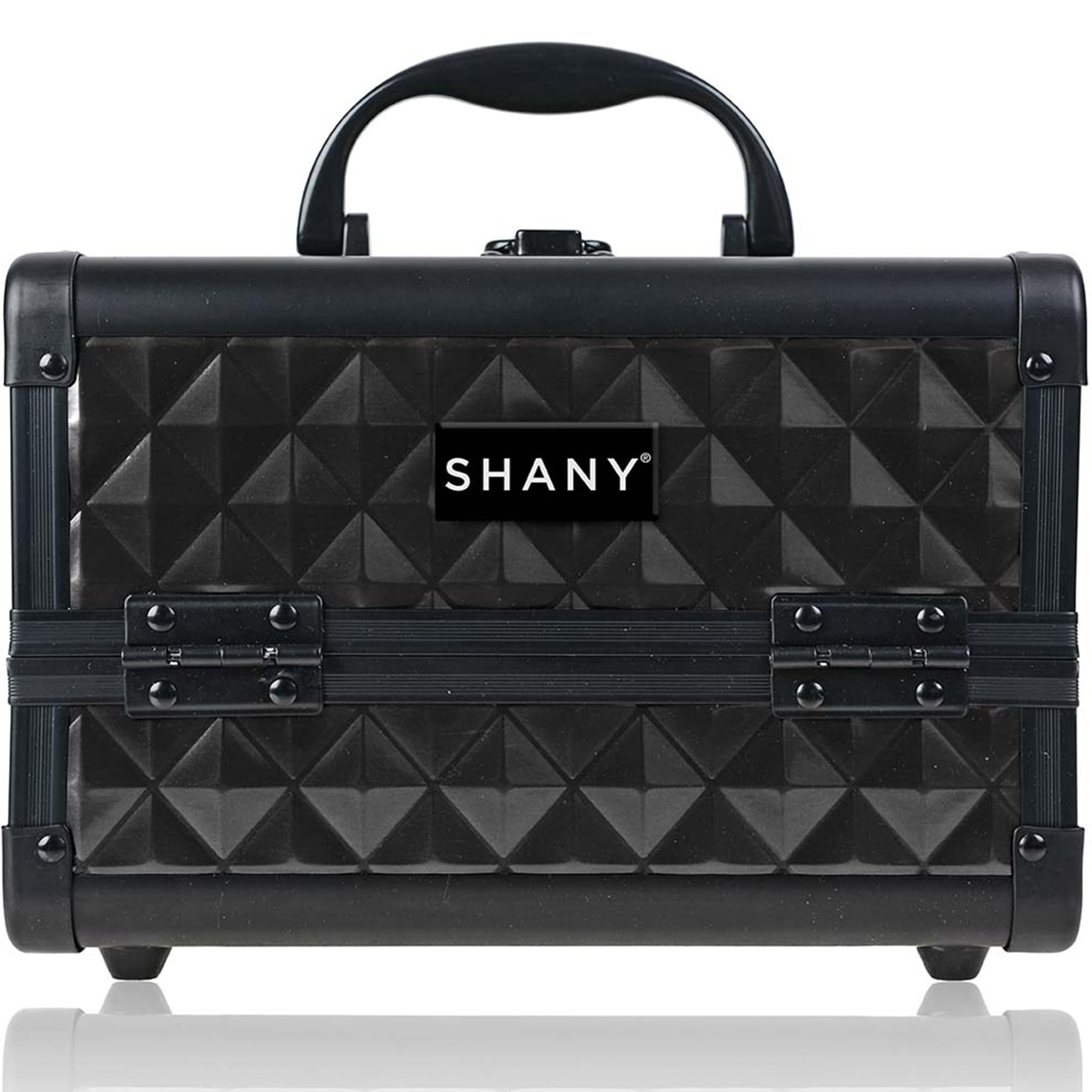 SHANY Chic Makeup Train Case with Mirror & Locks - Portable Beauty Organizer for Travel & Professional Use