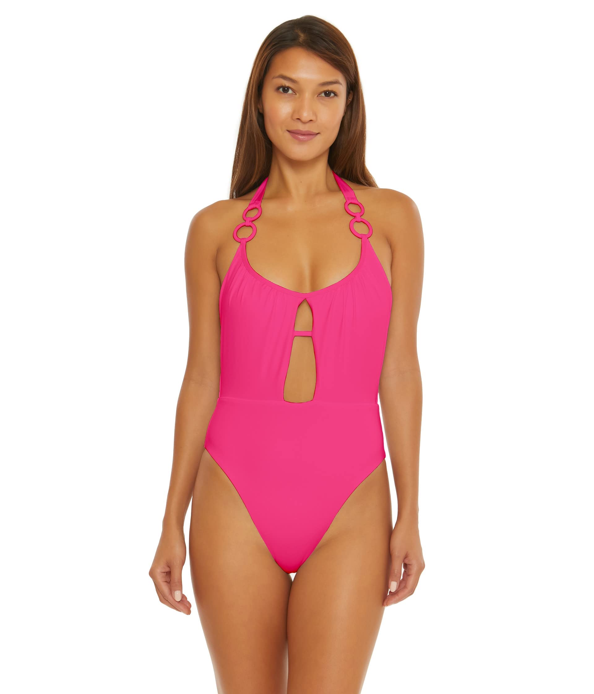 Trina Turk Monaco Halter One-Piece Swimsuit - Women's High Neck Bathing Suit for Beach & Pool | Summer Vacation Swimwear