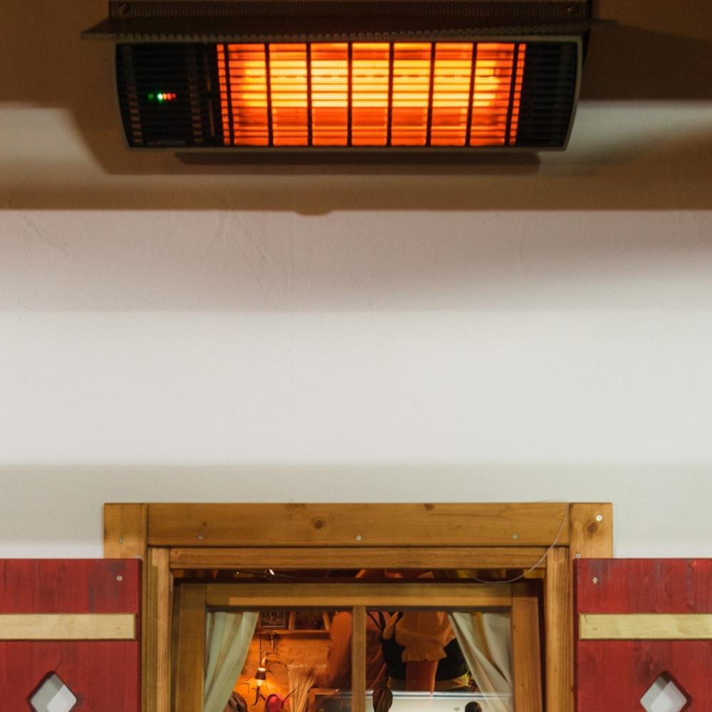 35 Inch 2800W Dual Element Infrared Electric Heater with Adjustable Thermostat - Perfect for Home, Office & Garage Heating
