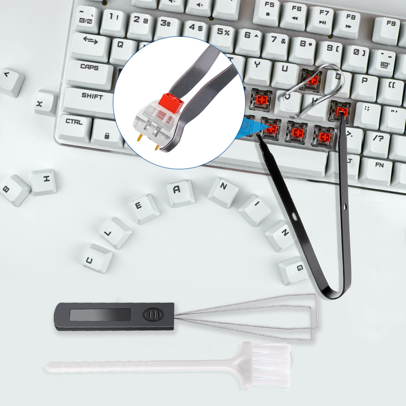 Cobee 6-Piece Keycap Remover Tool Kit - Mechanical Keyboard Switch Puller, Keycap Tweezers & Cleaning Set for DIY Keyboard Maintenance | Perfect for PC Gaming, Office Setup & Keyboard Enthusiasts