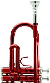 Professional Brass Bb Trumpet with Hard Case & Valve Oil - Red & Blue Finish | Perfect for Beginners, Students & Band Performances