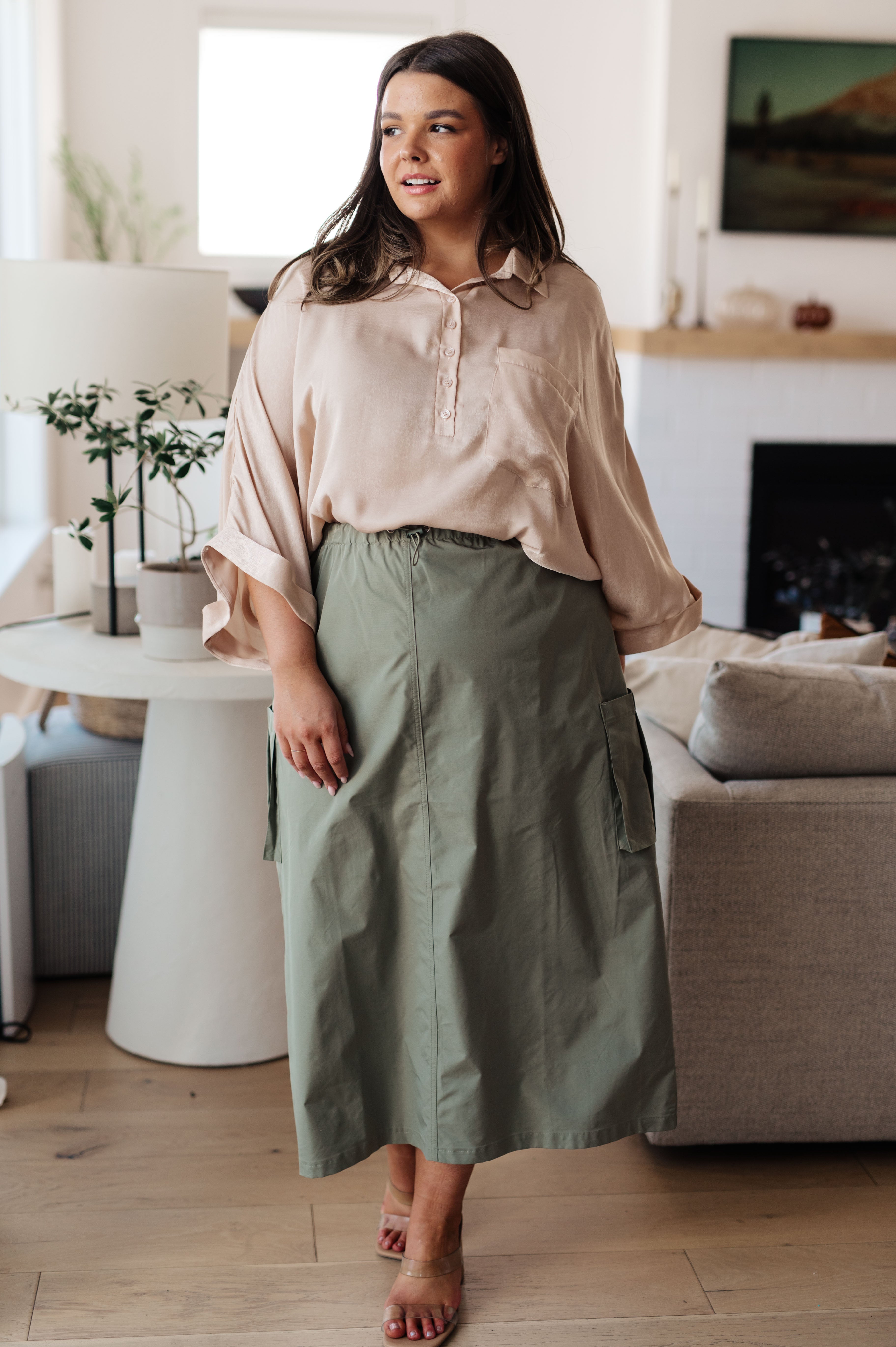 Elegant Oversized Dolman Sleeve Top in Champagne - Perfect for Casual Outings & Date Nights