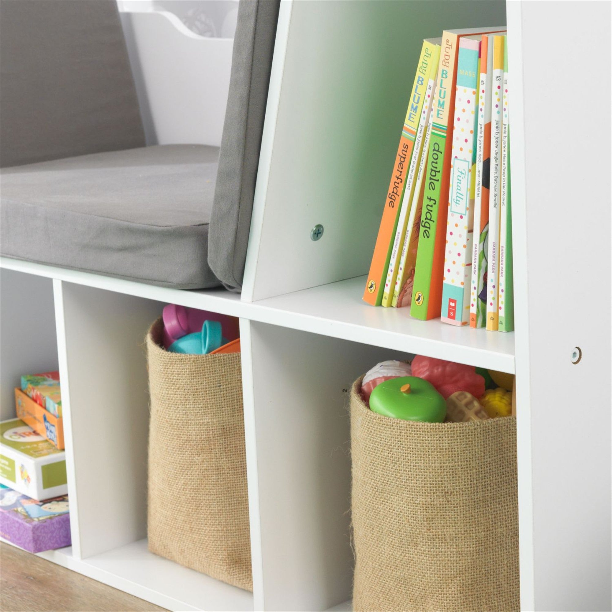 KidKraft White Bookcase with Built-in Reading Nook - Perfect for Kids' Bedrooms, Playrooms & Homeschooling Spaces