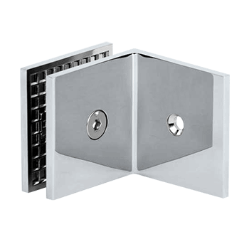 Square Shower Screen Bracket for 10mm & 12mm Glass - Polished Chrome Wall to Glass Mounting Bracket | Heavy Duty Bathroom Hardware for Frameless Shower Enclosures