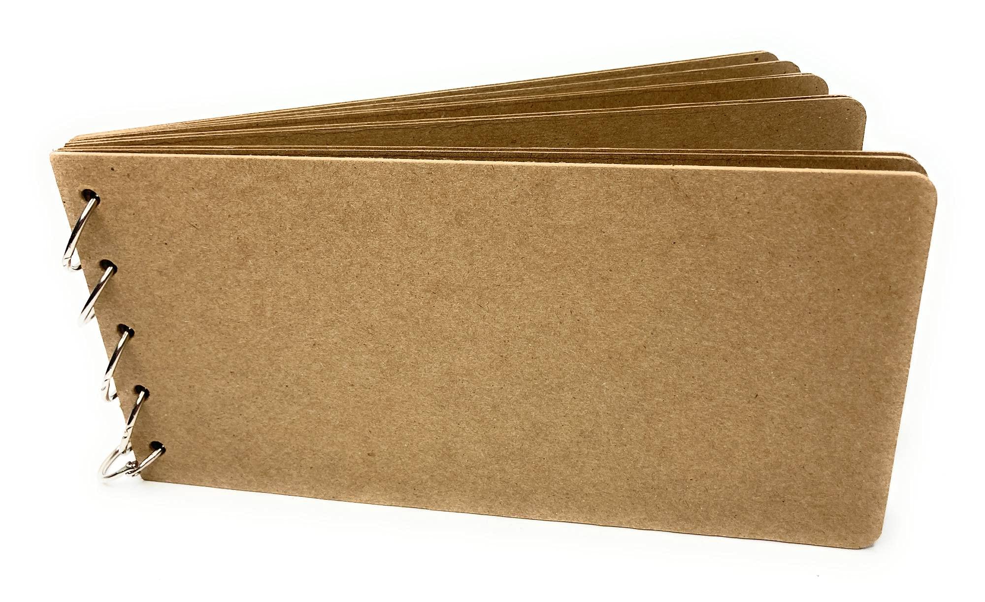 Premium Blank Scrapbook Album - 8.375 x 4.25 Inch Chipboard Journal with 6+ Pages - DIY Photo Memory Book for Travel, Wedding & Baby Keepsakes - Perfect for Scrapbooking, Journaling and Gift Giving