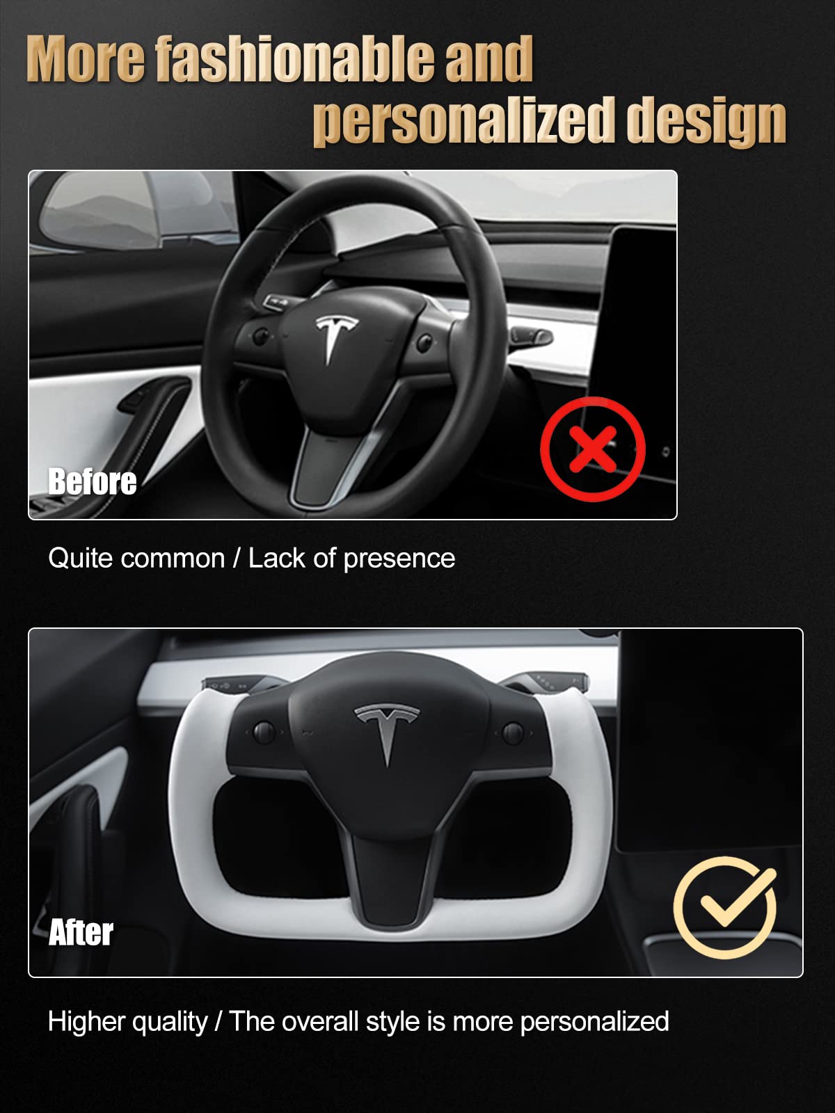 Premium Carbon Fiber Heated Steering Wheel for Tesla Model 3 (2017-2023) & Model Y (2018-2024) - ZIMABLUE Yoke Design with Enhanced Grip & Luxury Feel - Perfect for Winter Driving & Performance Upgrades