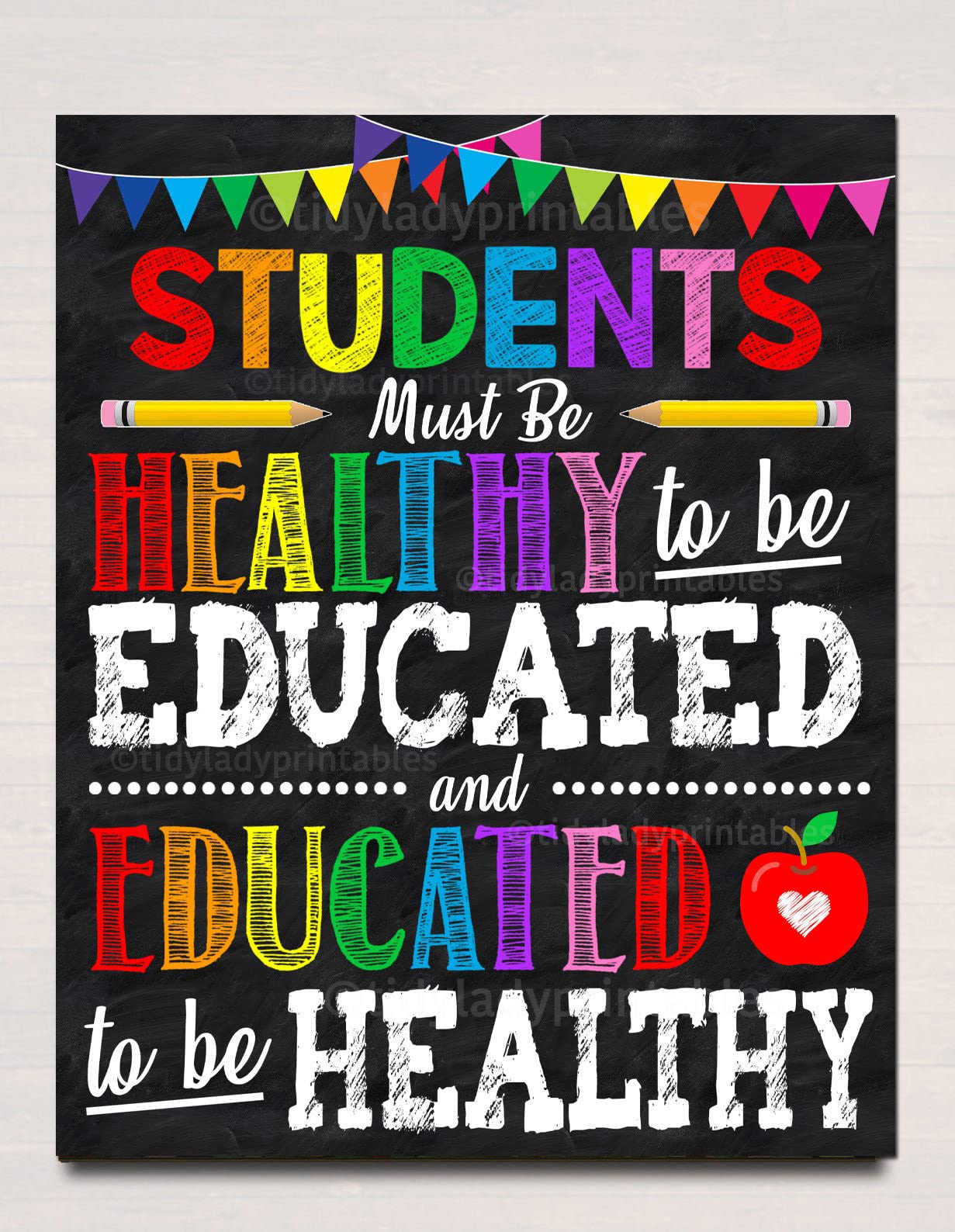 Healthy Students Learn Better - Motivational Health Poster for School Nurse Office, Classroom & Pediatric Clinic Decor - Inspirational Sign for Doctors, Nurses & Educators - Perfect Gift for School Nurses & Teachers | Ideal for Health Offices, Classrooms & Medical Clinics