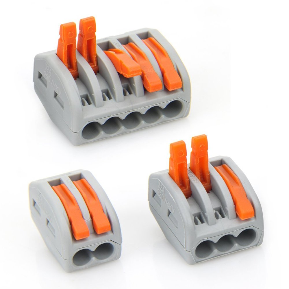 90 PCS Lever Wire Connectors Kit - Compact Splicing Electrical Terminals for Fast Connection (2/3/5 Conductor Assortment, 28-12 AWG) - Ideal for Home Wiring, DIY Electrical Projects & Automotive Repairs