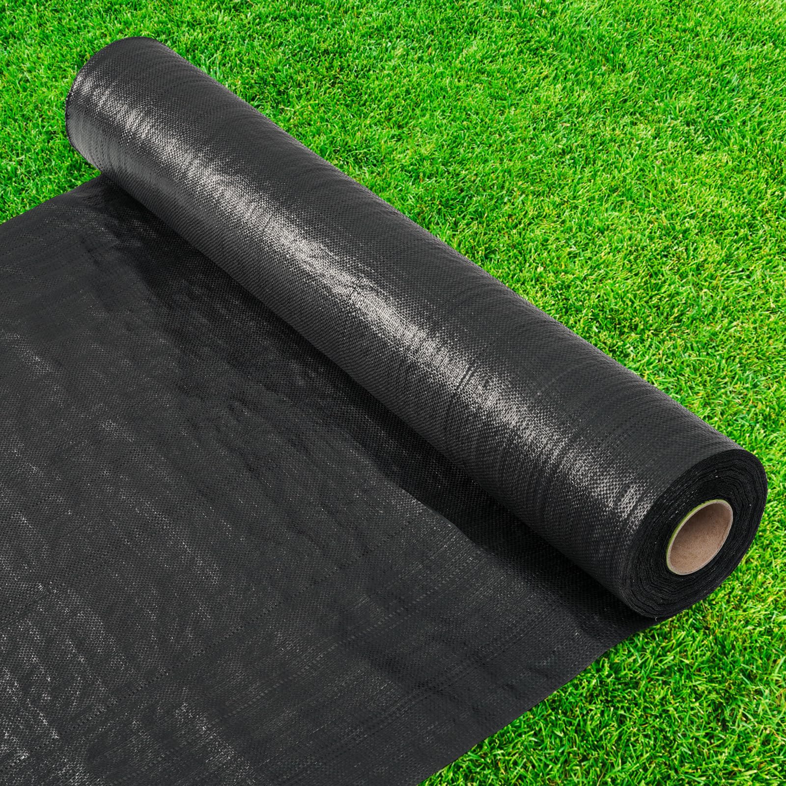 6ft x 300ft Heavy Duty Weed Barrier Landscape Fabric - 3.2oz Woven Geotextile Ground Cover for Gardening, Mulch Cloth, Garden Bed Liner - Perfect for Landscaping, Driveway, Farm, Greenhouse & Weed Control
