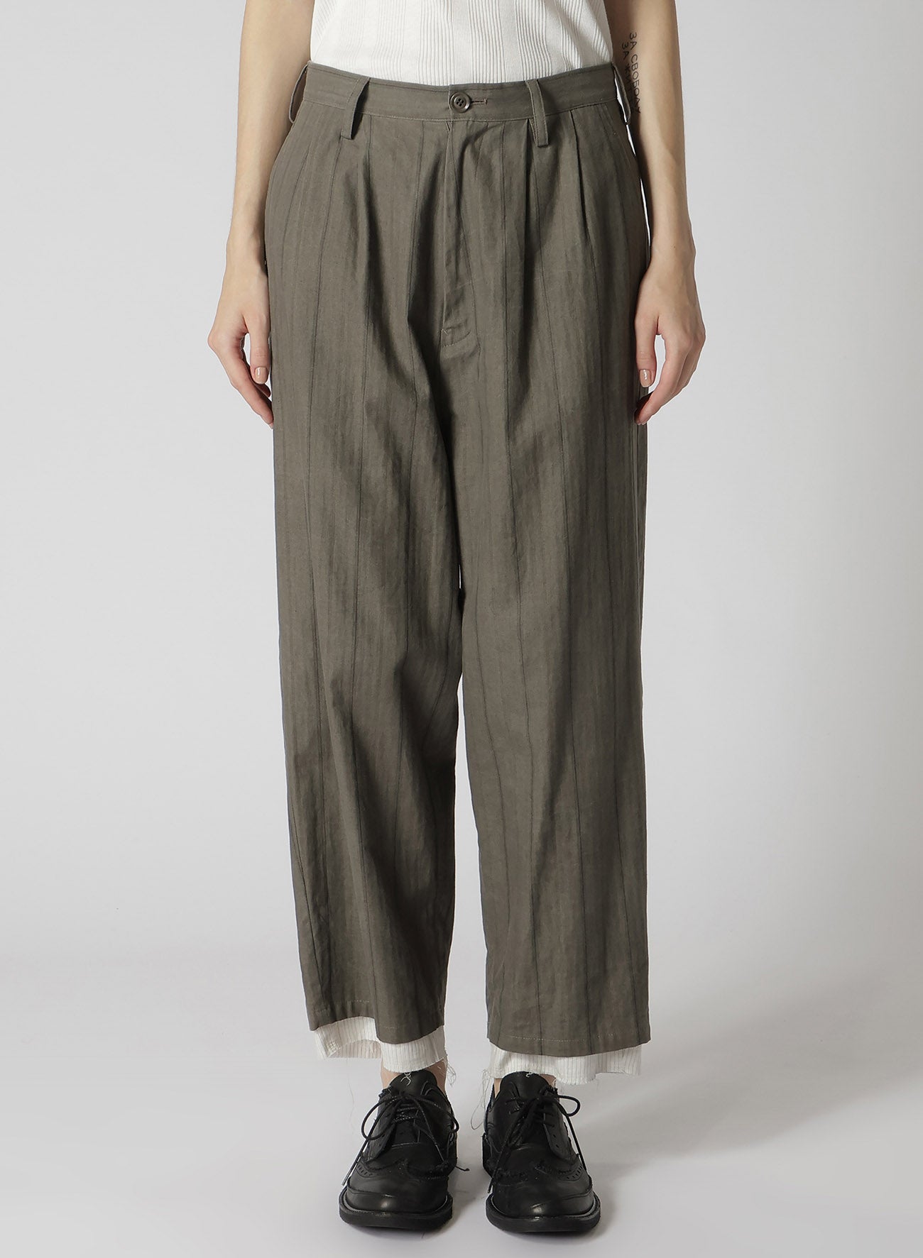 Stylish Cotton Stripe Ink Dyed Double Tuck Tapered Pants for Men & Women - Comfortable Slim Fit Casual Trousers for Office, Travel & Everyday Wear