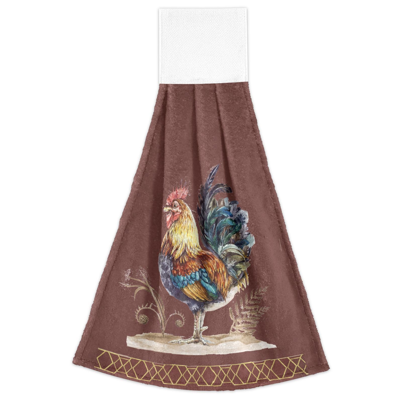 Boccsty Rooster Sunflower Hanging Kitchen Towels Set of 2 - Absorbent Hand & Dish Towels for Bathroom, Kitchen - Farmhouse Decor, Housewarming Gift, Tea Towels for Rustic Home & Country Style Decor