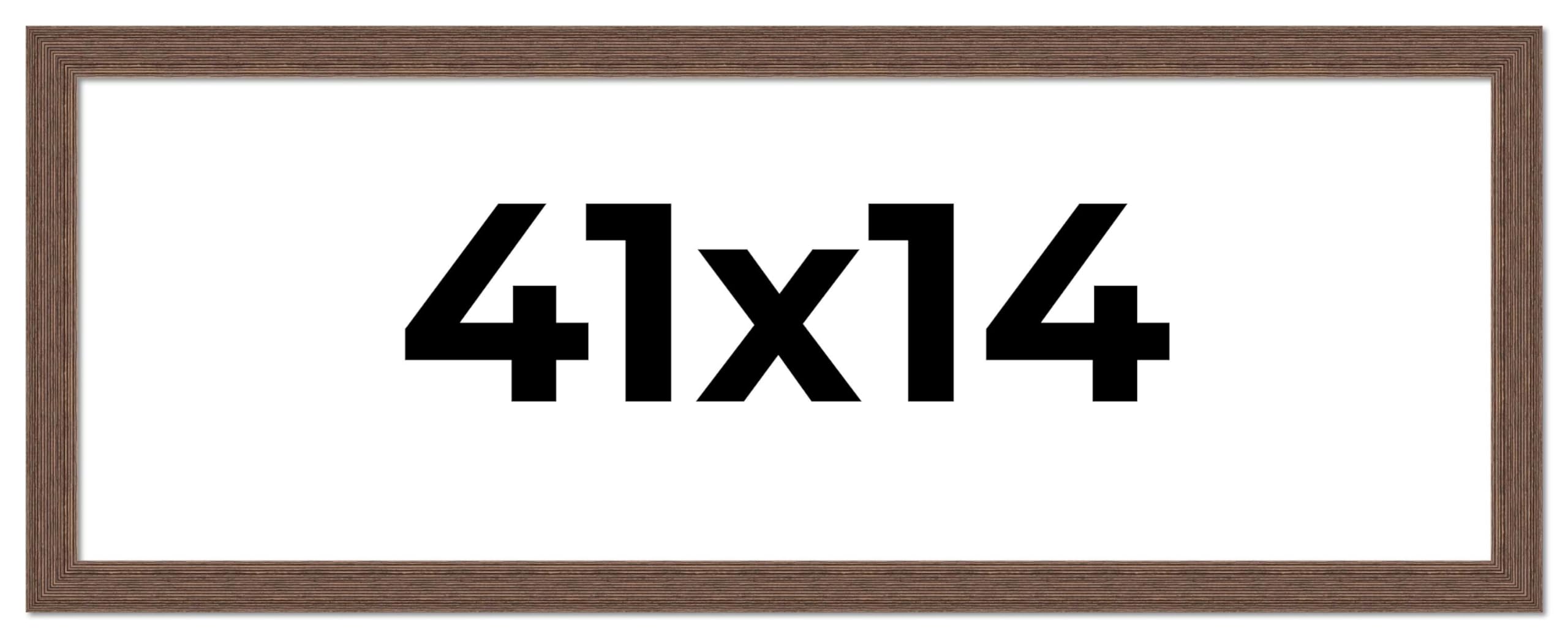 41x14 Brown Distressed Barnwood Picture Frame - Rustic Farmhouse Photo Frame with UV Acrylic Shatter Guard & Acid-Free Backing | Perfect for Wall Decor, Wedding Photos, and Vintage Home Decor