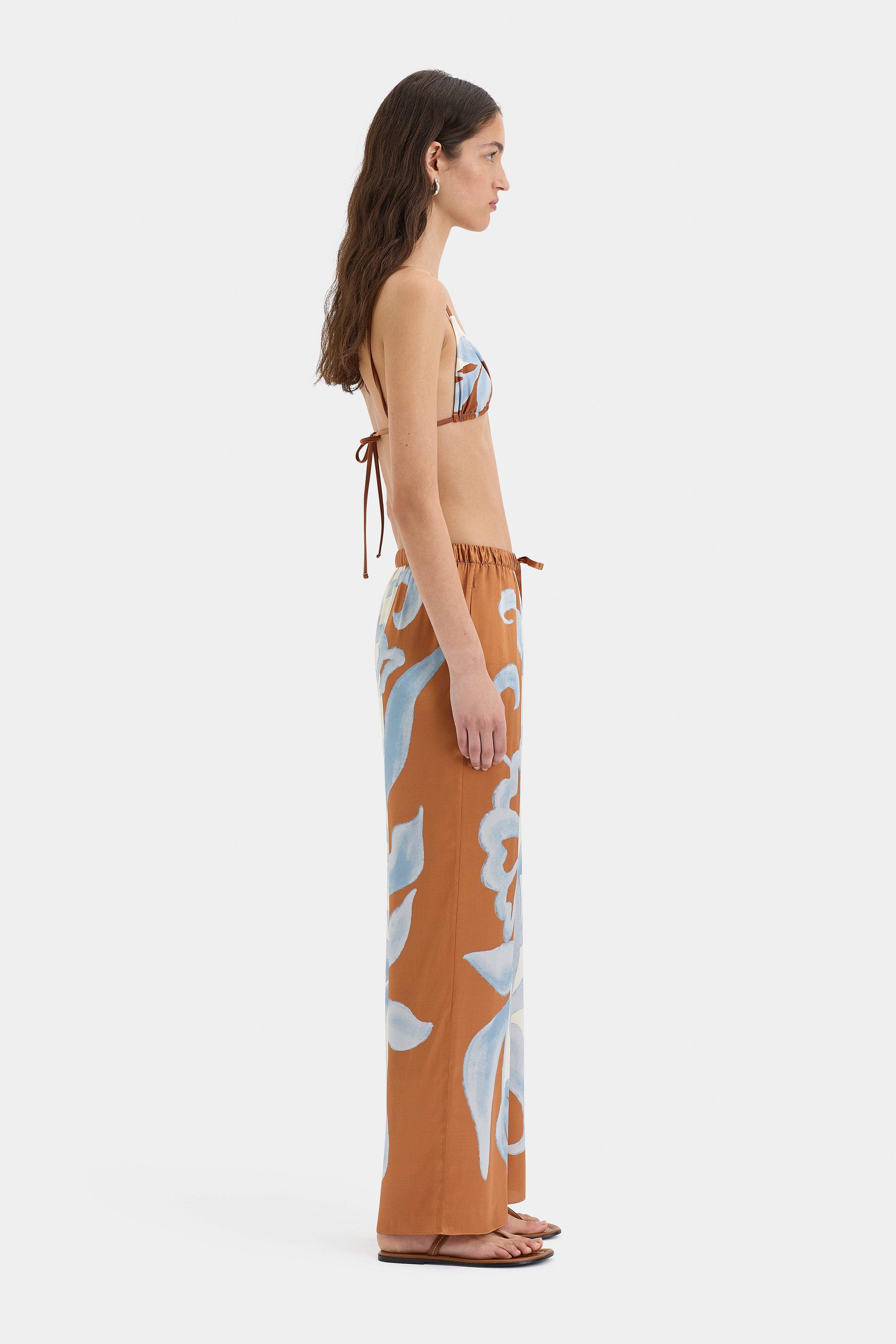 Sorrento Pants with Scarf Print - Stylish Women's Palazzo Pants for Casual Wear, Travel & Boho Outfits