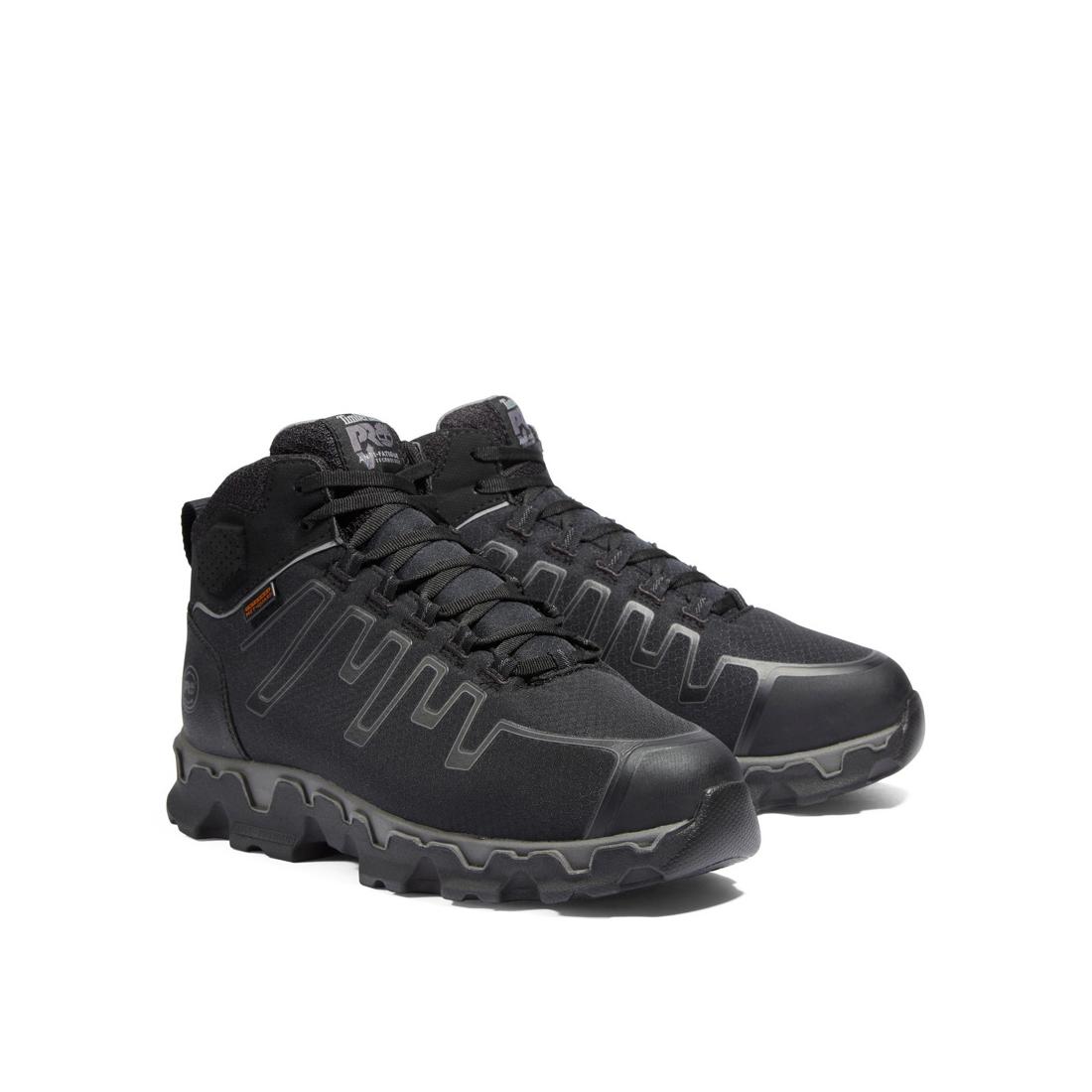 Powertrain Sport Alloy Toe Safety Work Boots for Men - Black Steel Toe Shoes for Construction, Warehouse & Outdoor Work