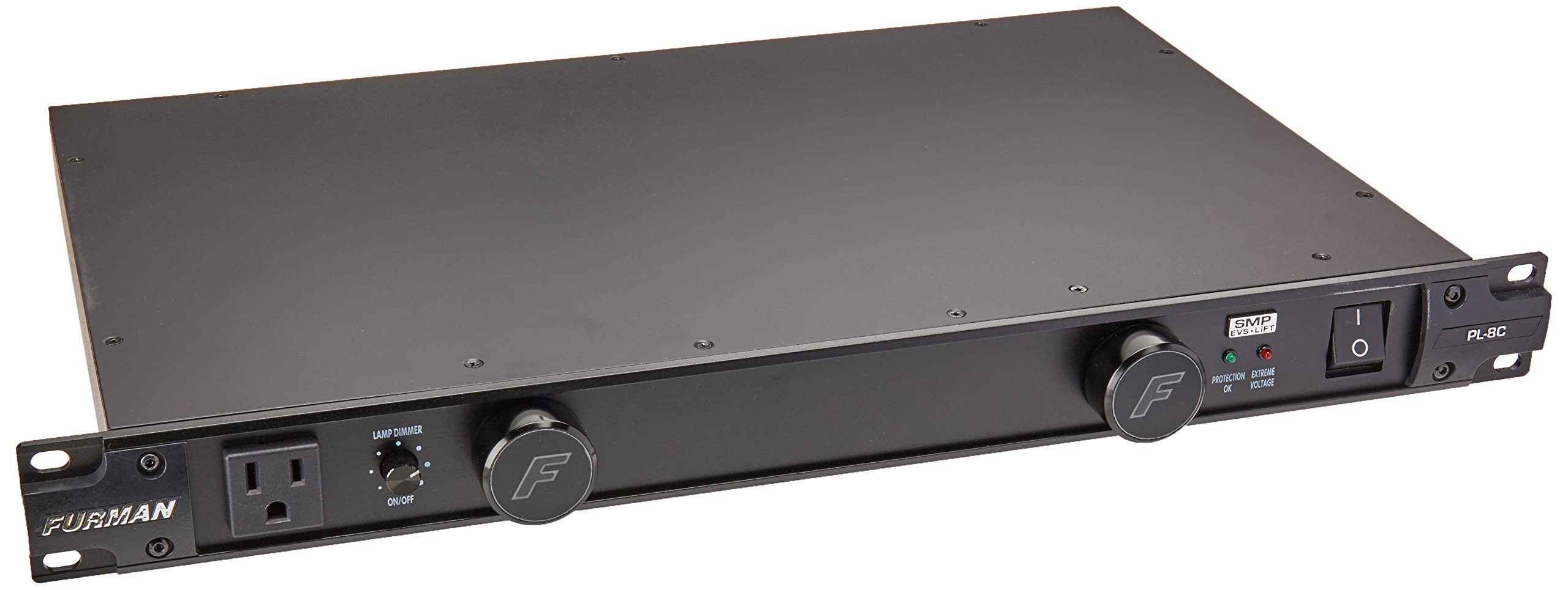 Furman PL-8C 15 Amp Power Conditioner with SMP, EVS & LiFT Technology - 9 Outlets, LED Lights, Isolated Banks for Home Theater & Studio Equipment Protection