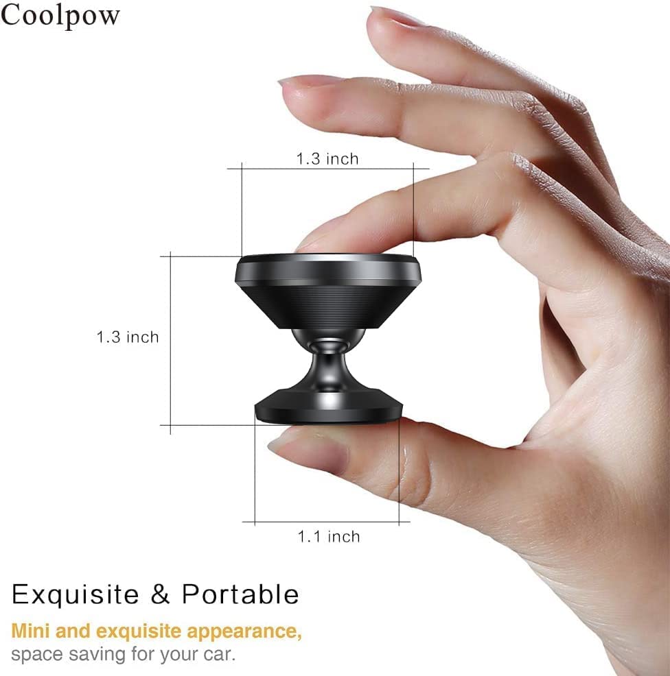 2-Pack Magnetic Phone Holder for Car Dashboard - Strong Magnet Universal 360° Rotating Hands-Free Mount Compatible with iPhone, Android, GPS Devices - Perfect for Commuting, Road Trips & Navigation