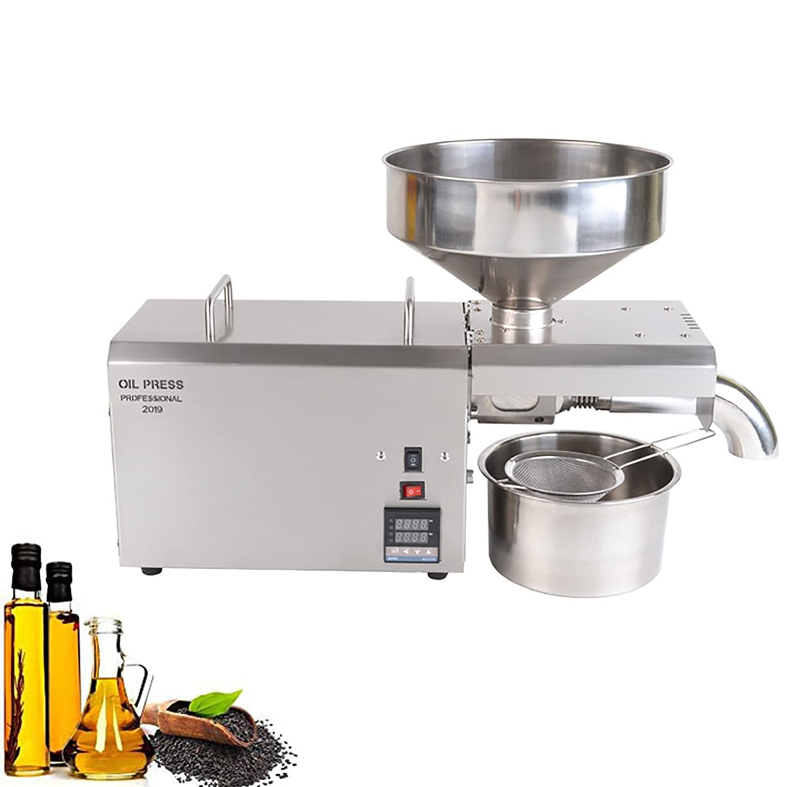 1500W Automatic Oil Press Machine with LCD Touch Screen - Cold & Hot Nut Oil Extractor - Stainless Steel Home & Commercial Oil Expeller for Corn, Coconut, Peanut, Sunflower - Perfect for Healthy Cooking, DIY Essential Oils & Small Business Production