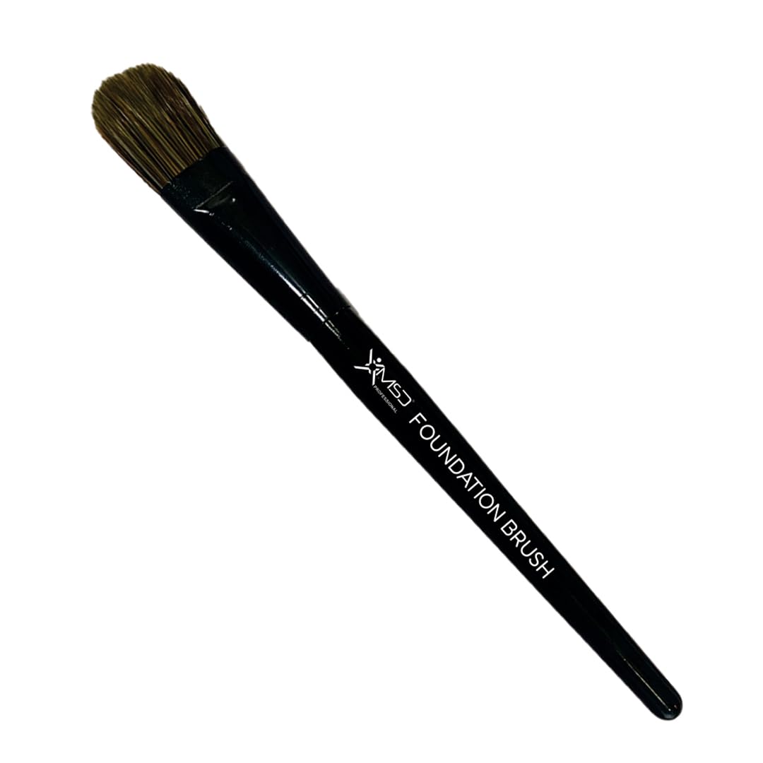 XMSD Professional Foundation Brush - Natural Bristles Makeup Brush for Flawless Liquid & Powder Foundation Application - Perfect for Daily Makeup, Bridal Looks & Professional Makeup Artists