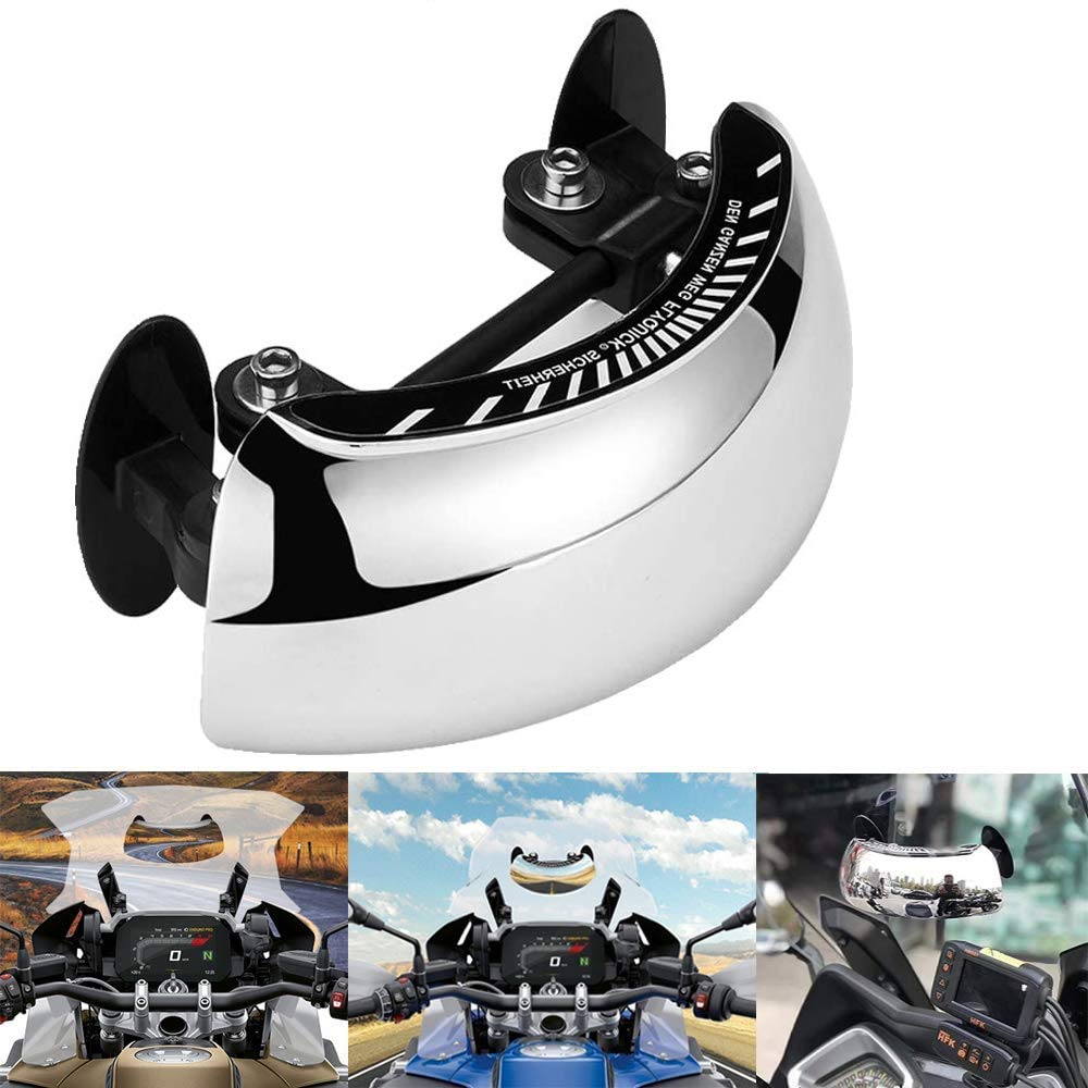180 Degree Adjustable Motorcycle Rearview Mirrors - Universal Fit for Yamaha MT07 MT09, BMW R1200GS R1250GS ADV, Honda & Kawasaki - Enhanced Safety for Street Riding & Adventure Touring