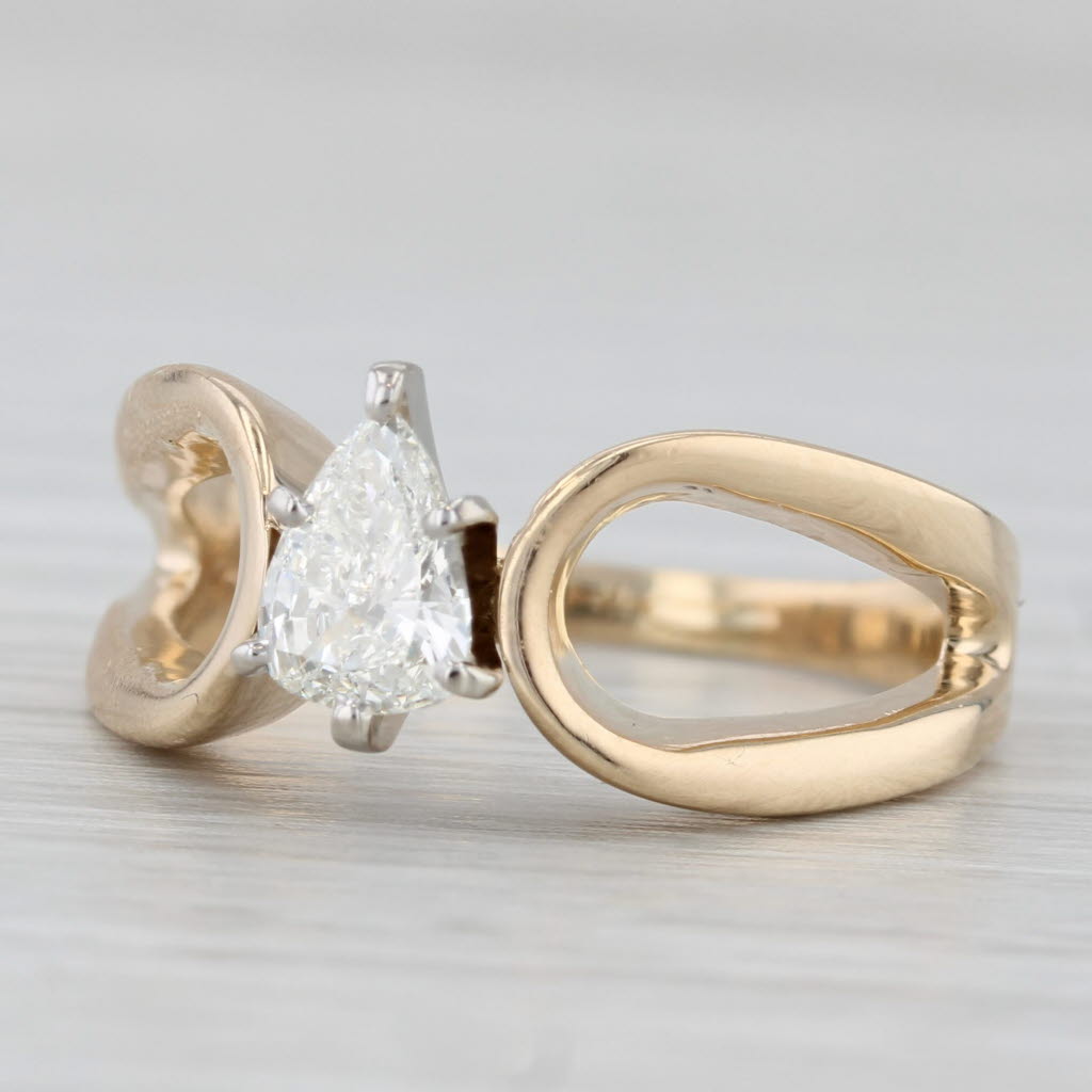 0.47ct Pear Cut Diamond Solitaire Engagement Ring - 14K Yellow Gold, Size 7 - Perfect for Proposals, Anniversaries & Special Occasions
