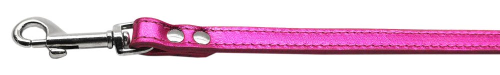 Premium Fashionable Metallic Pink Leather Dog Leash - 1/2