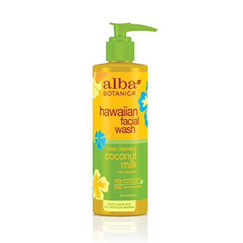 Alba Botanica Hawaiian Nourishing Face Wash with Coconut Milk - 8 Fl Oz - Hydrating & Gentle Cleanser for Dry & Sensitive Skin - Perfect for Morning & Night Skincare Routine