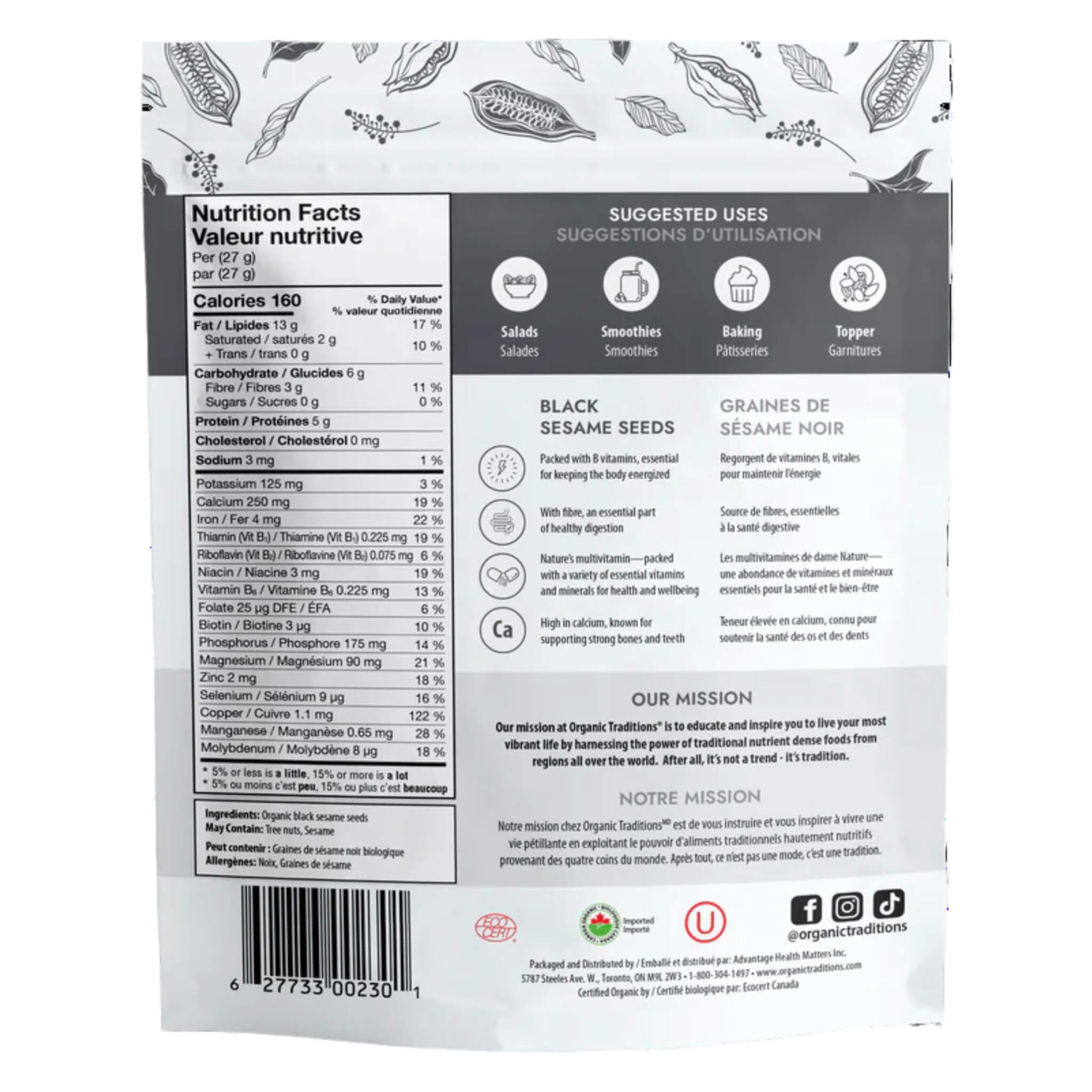 Organic Black Sesame Seeds - Premium Quality, Non-GMO, Gluten-Free - Perfect for Baking, Smoothies & Asian Cuisine