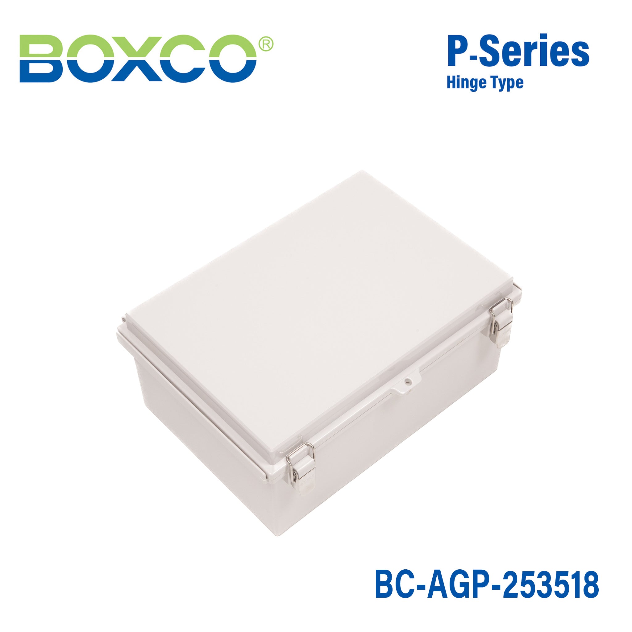 Boxco P Series Waterproof Plastic Enclosure - 9.84 x 13.78 x 7.09 Inches (250 x 350 x 180mm) - IP67 & IK08 Rated ABS Grey Case with Molded Hinge & Latch - Ideal for Outdoor Electronics, Industrial Equipment & Electrical Component Protection