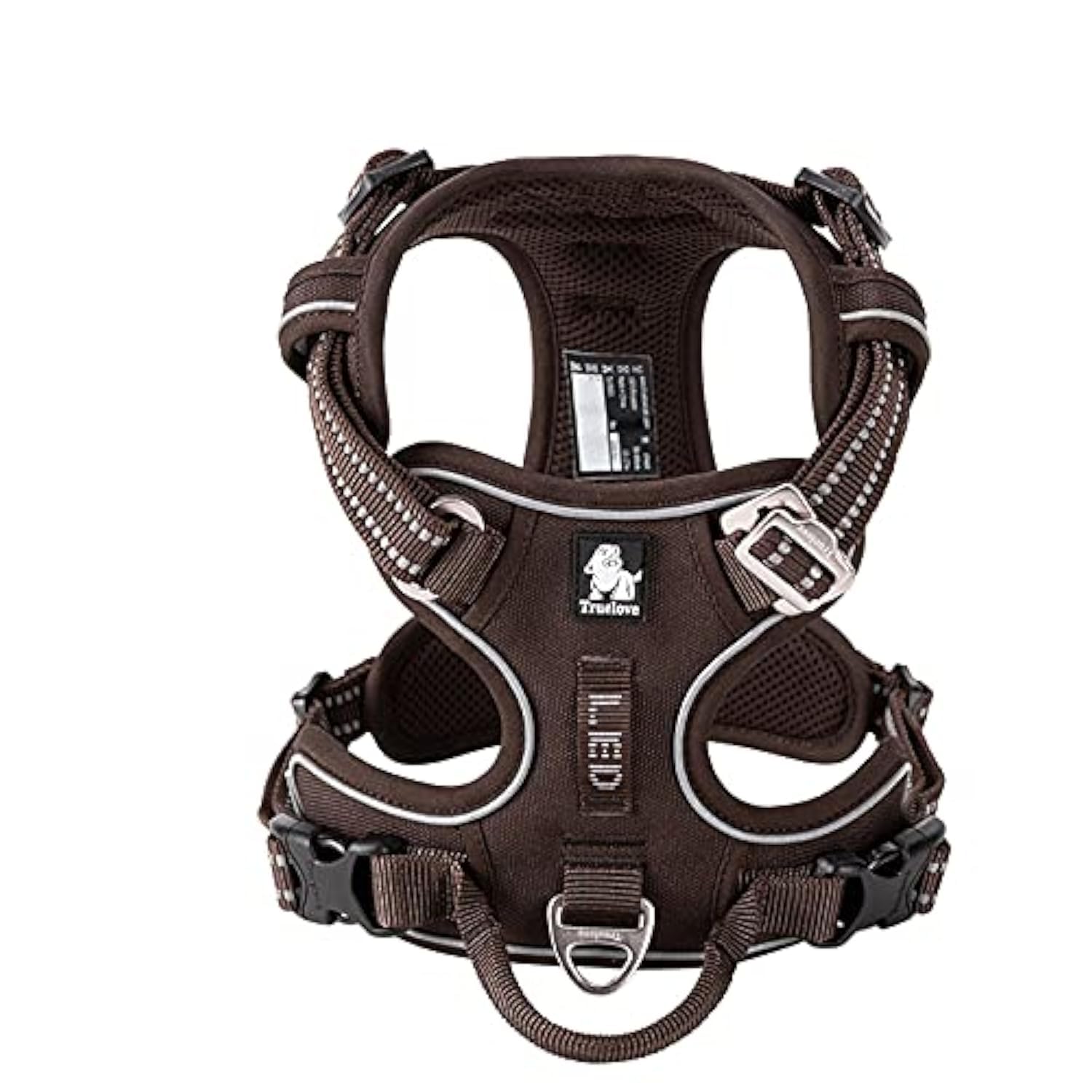 WINHYEPET No Pull Dog Harness - Reflective Adjustable Soft Mesh Vest for Small, Medium & Large Dogs - Padded Comfort for Running, Walking & Training (Brown, Large) - Perfect for Outdoor Adventures & Daily Walks