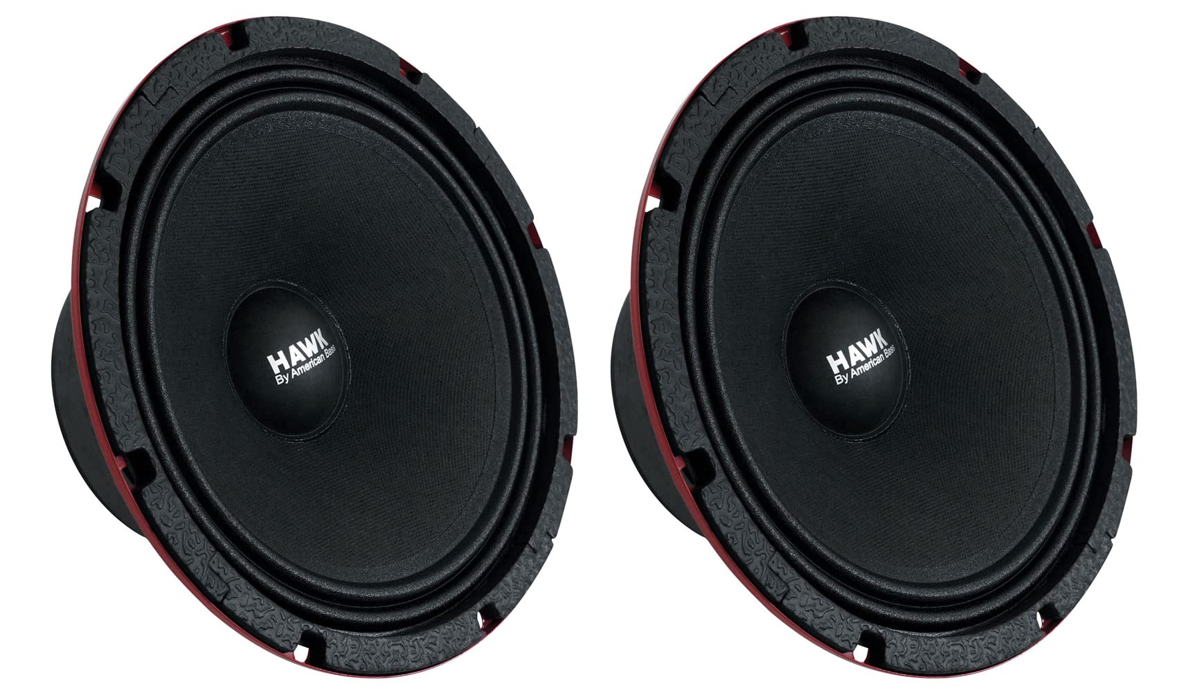 American Bass Hawk-8 600W 8-Inch Midrange Midbass Car Speakers with Grills (Pair, 4 Ohm) - Premium Sound for Cars, Trucks & SUVs - Perfect for Upgrading Your Vehicle Audio System