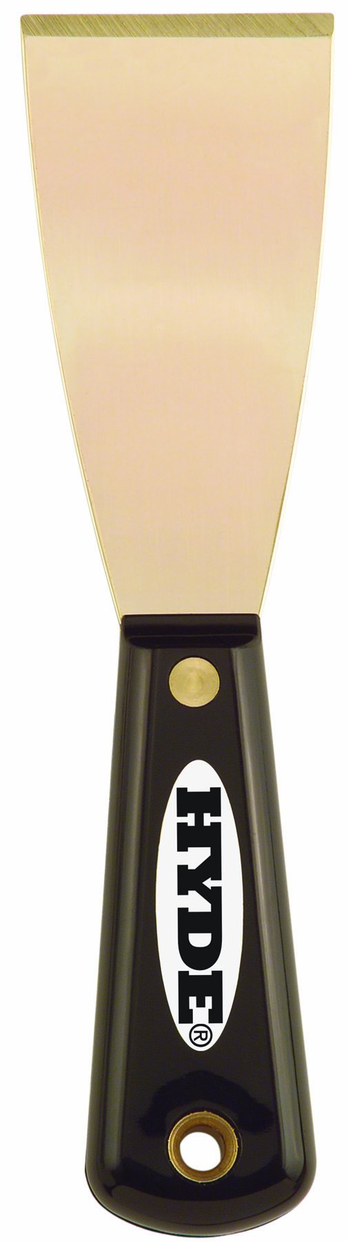 HYDE 02320 Brass Putty Knife - Premium Scraper Tool for Drywall, Spackling & Paint Removal - Perfect for DIY Home Repair, Construction & Woodworking Projects