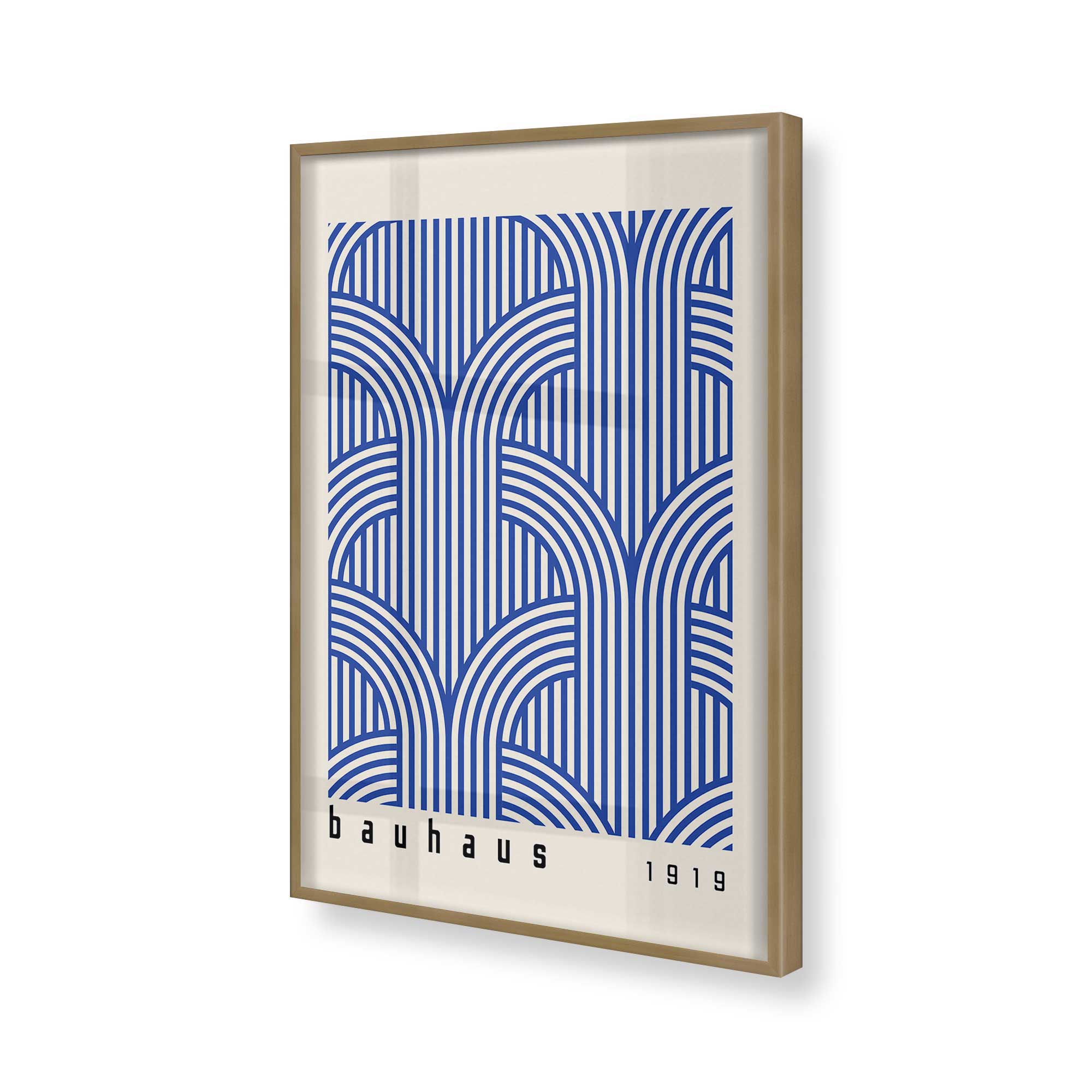 Bauhaus Abstract Blue Arches Art Print - Modern Wall Decor for Living Room, Office & Bedroom