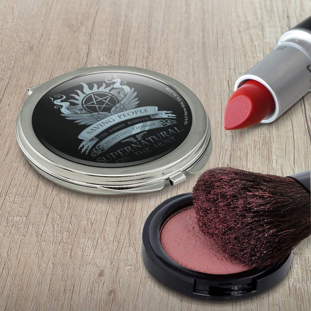 Supernatural Saving People Hunting Things Compact Travel Purse Handbag - Stylish Makeup Mirror for Women | Perfect for Cosplay, Travel & Daily Use