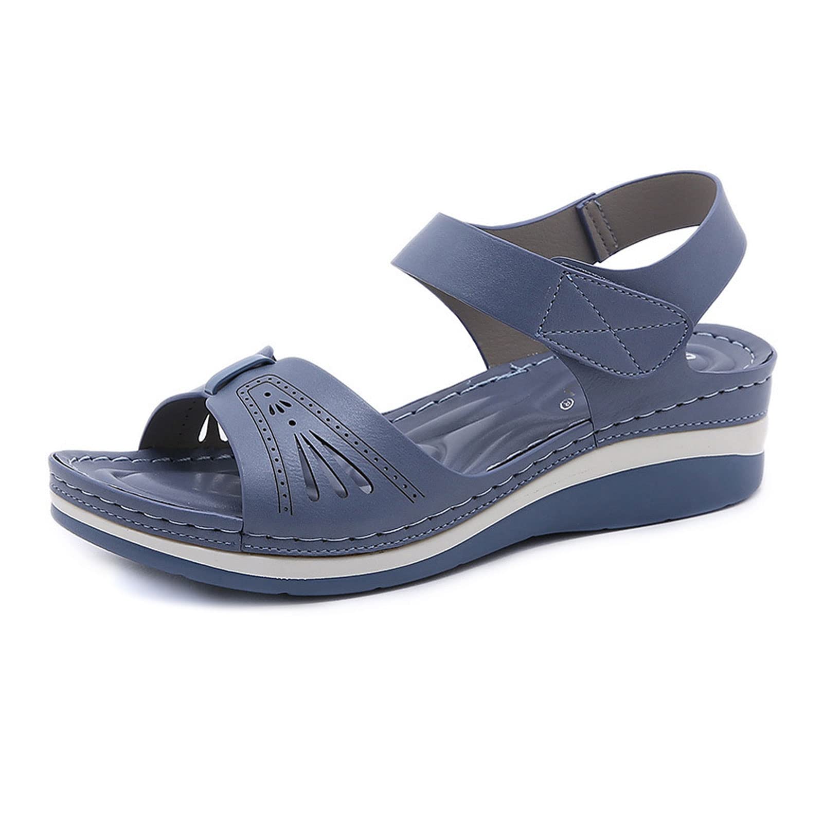 Women's Dressy Summer Casual Sandals - Open Toe Vintage Lightweight Foam Wedge Sandals for Beach, Vacation & Everyday Wear