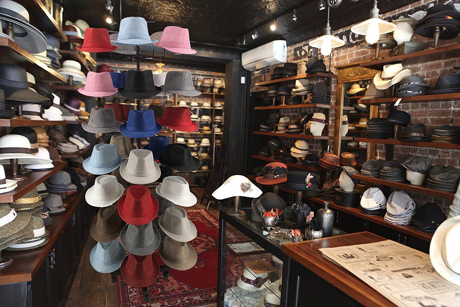 7-Tier Hat Display Rack for Store - Holds 35 Hats - Perfect for Cowboy, Baseball, Animal & Halloween Hats - Durable Hat Stand for Retail Shops, Boutiques & Trade Shows