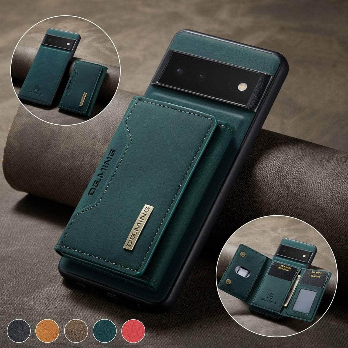 2 in 1 Detachable Pixel 6 Card Pocket Wallet - Slim RFID Blocking Phone Case with Card Holder - Perfect for Travel, Work & Everyday Use