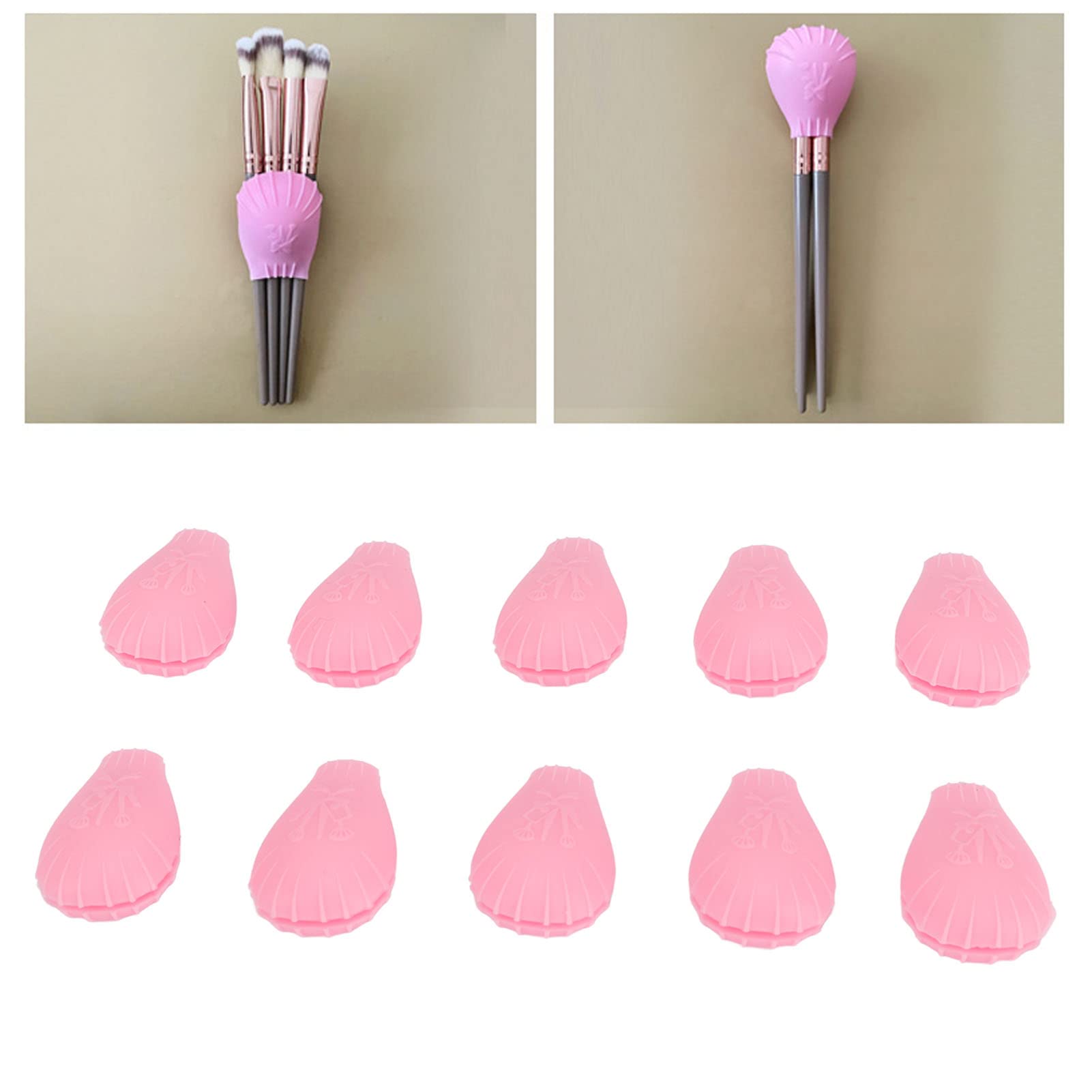 10pcs Reusable Silicone Makeup Brush Covers - Travel-Friendly Eye Shadow Brush Protectors for Makeup Storage & Organization - Perfect for Travel, Home Use, and Professional Makeup Artists