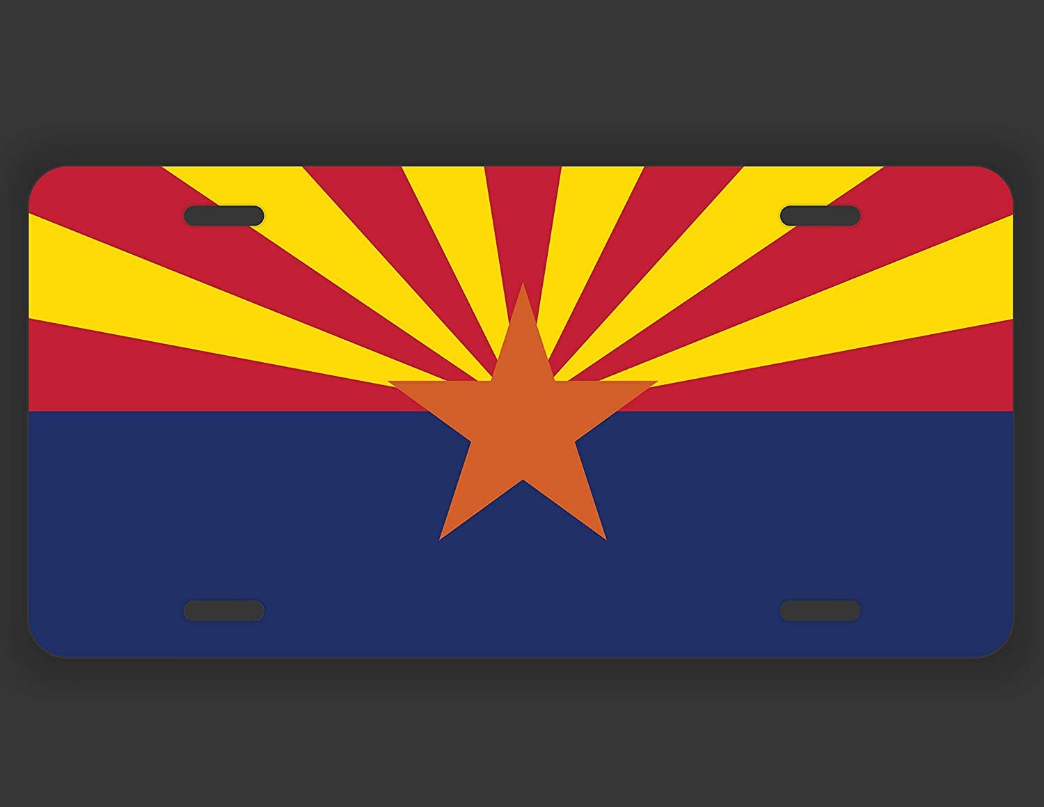 Arizona State Flag Metal License Plate - 6x12 Inch Universal Vanity Plate for Cars, Trucks & Trailers - Durable Novelty Auto Tag (AM008) - Perfect for Road Trips, Tailgating & State Pride Display