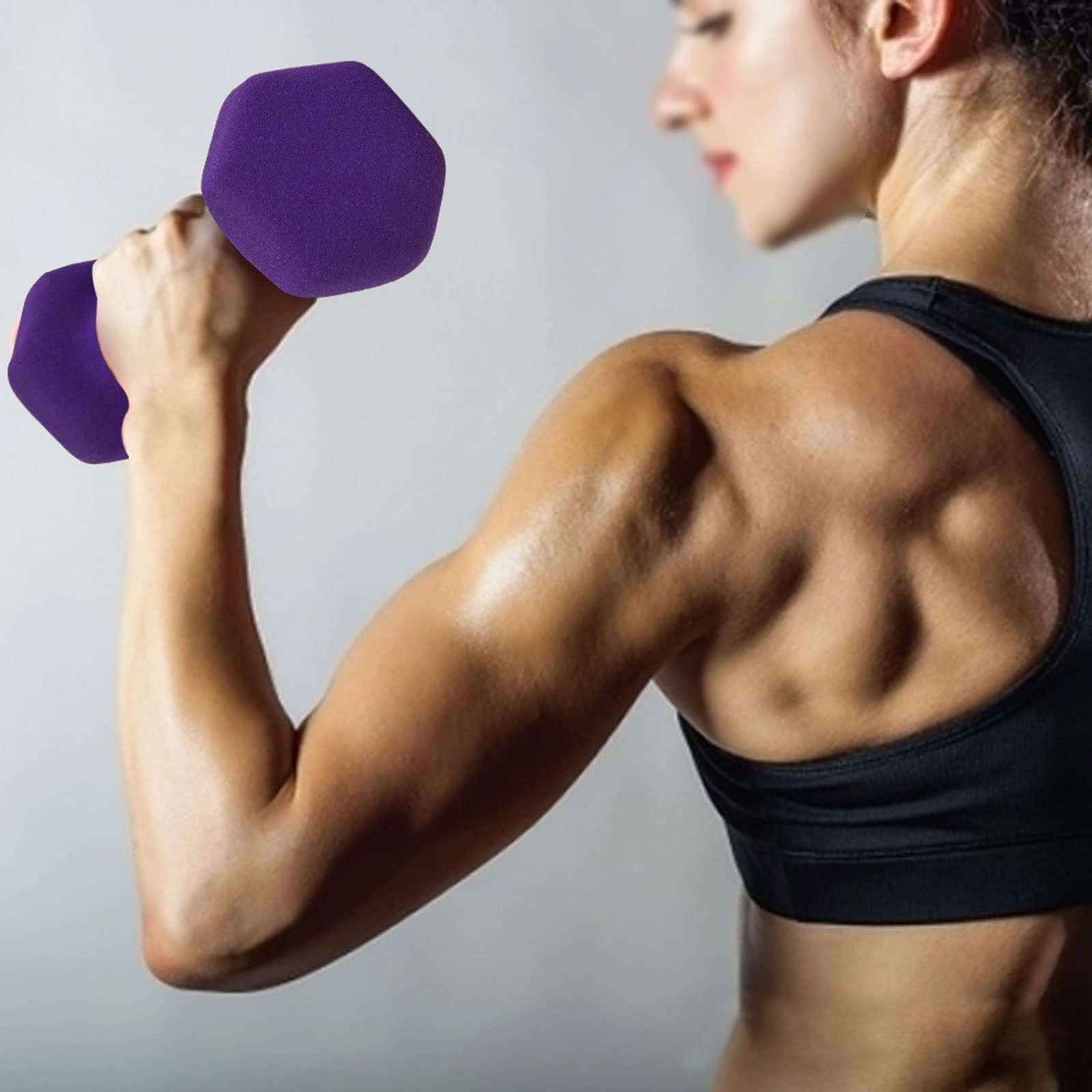 CHDWEY Matte Dumbbell Rack Stand - Adjustable Dumbbell Holder for Home Gym, Weightlifting Equipment, Fitness Weights Storage - Perfect for Strength Training & Small Space Workouts (Purple)