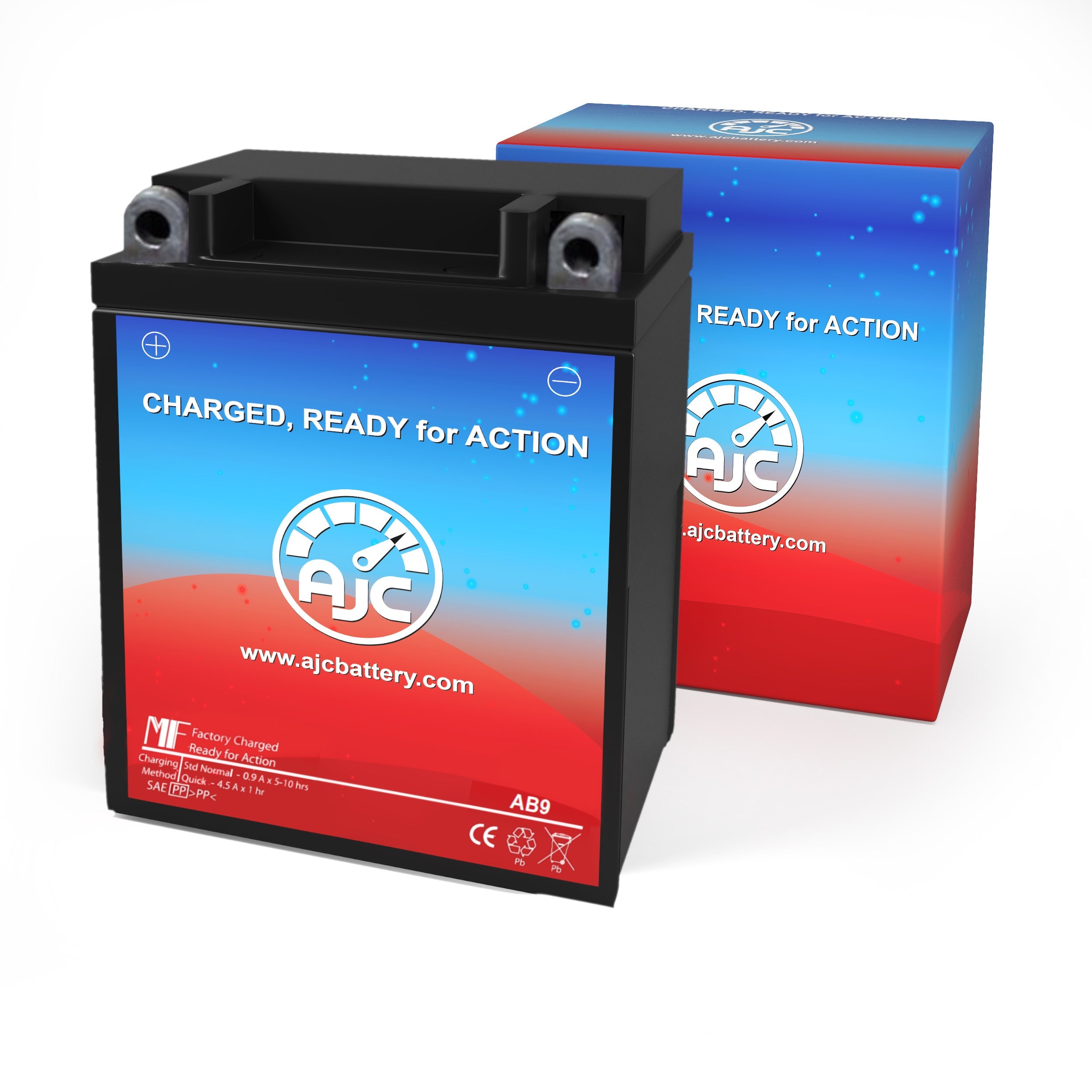 AJC 9 B Powersports Battery Replacement - High Performance ATV, Motorcycle & UTV Battery - Perfect for Off-Road Adventures & Powersports Vehicles