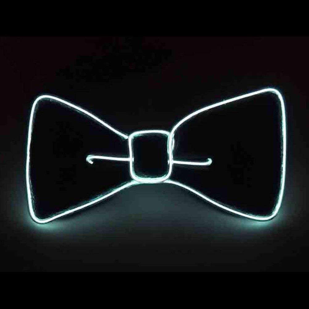 Glowing LED Bow Tie - Adjustable Light Up Bowtie with EL Wire for Men & Women - Perfect for Raves, Parties, Halloween & Cosplay Costumes