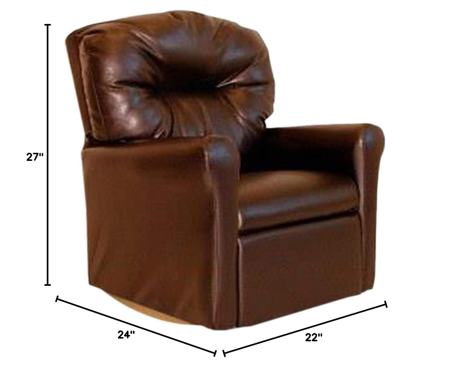 Modern Brown Faux Leather Rocker Recliner Chair - Comfortable Gliding Swivel Living Room Furniture for Relaxing & Nursing