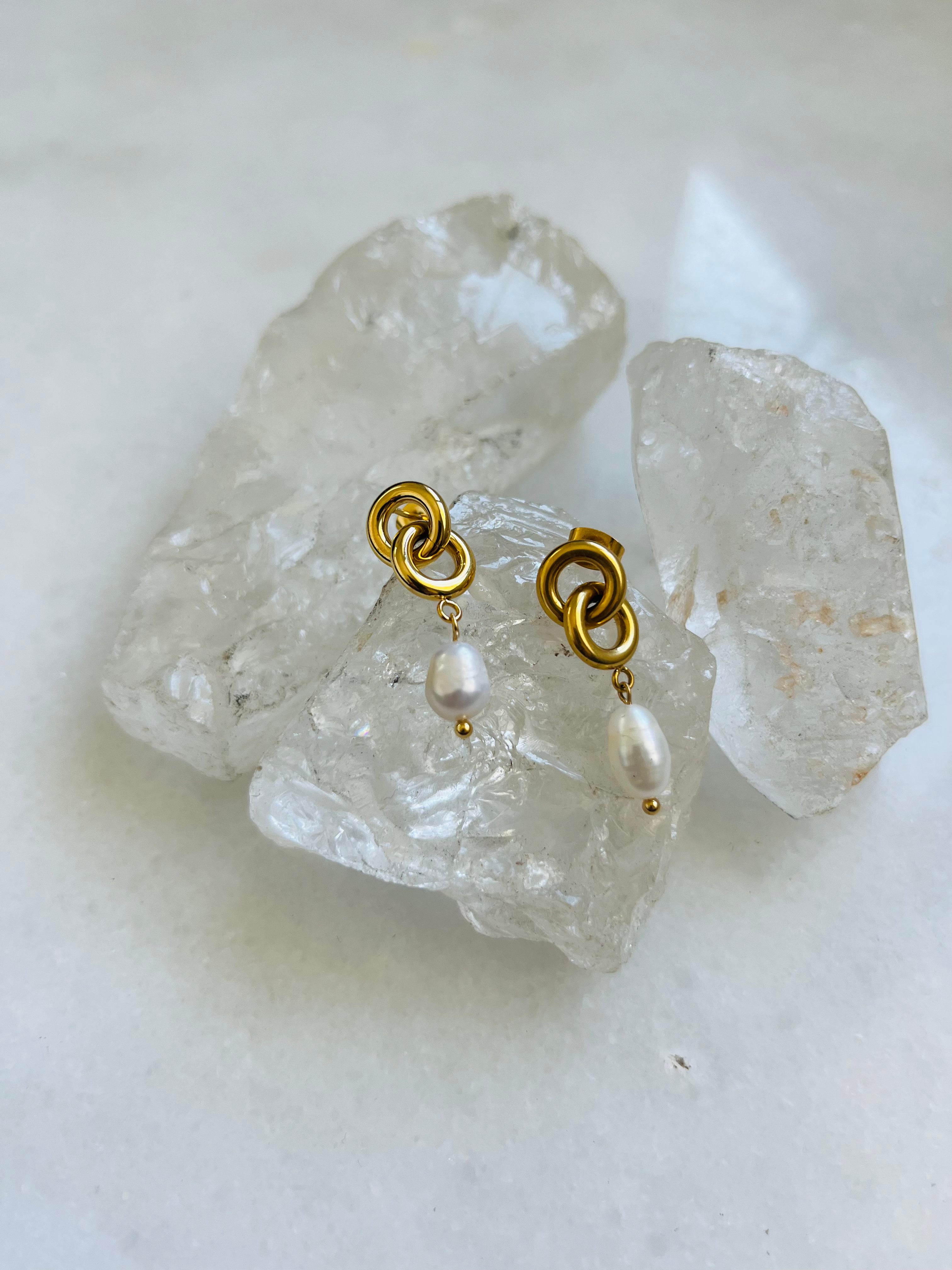 Elegant Freshwater Pearl Knot Earrings for Women | Dainty & Timeless Jewelry Gift | Perfect for Weddings, Parties & Everyday Wear