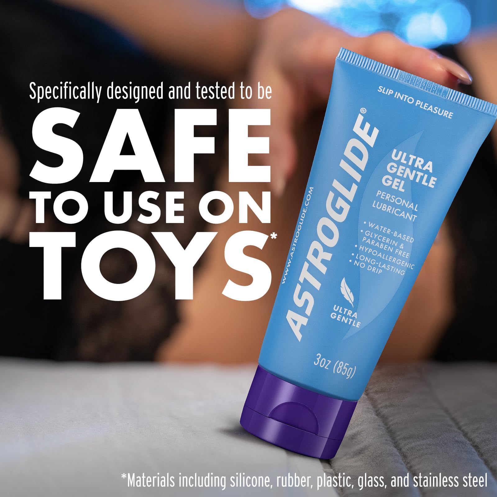 Astroglide Water-Based Personal Lubricant Gel (3oz) - Ultra Gentle, Hypoallergenic, Paraben & Glycerin Free - Long-Lasting Sex Lube for Men, Women & Couples - Safe with Toys - Perfect for Sensitive Skin & Enhanced Intimacy