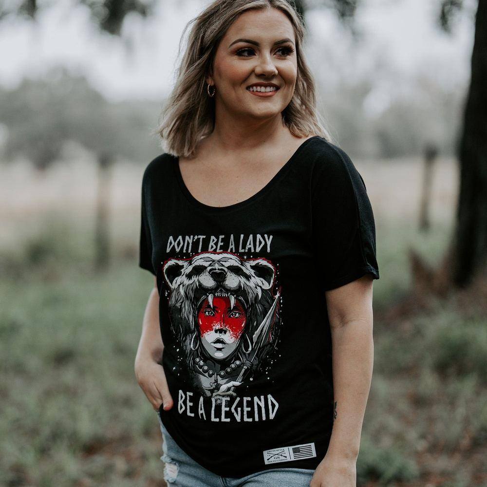 Women's Be A Legend Slouchy T-Shirt - Soft Relaxed Fit Casual Tee for Everyday Wear | Perfect for Lounge, Outings & Street Style (Black)