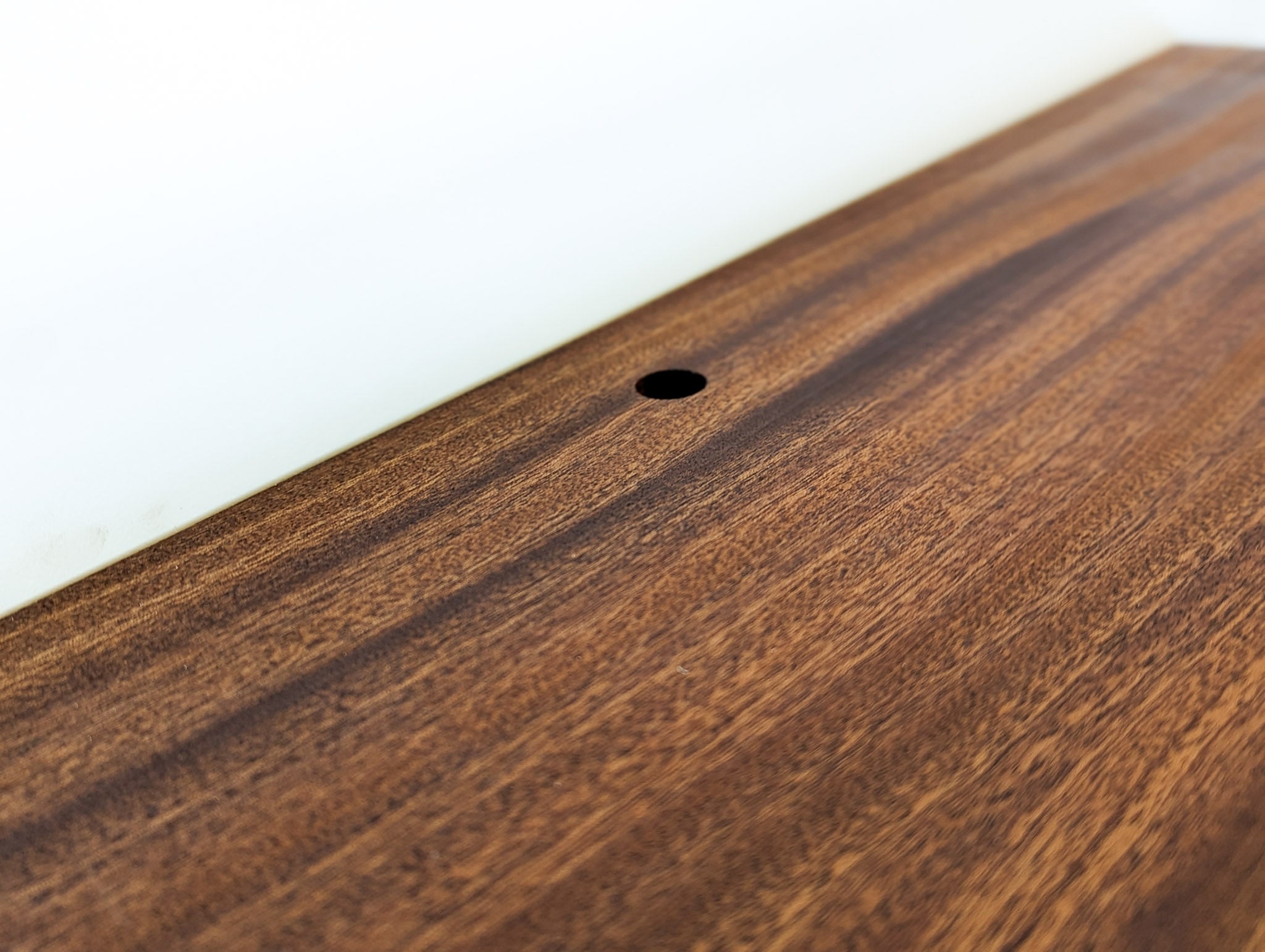 Solid Oak Floating Shelf with Grommet Holes - Heavy Duty Wall Mounted Shelf for Kitchen, Bathroom, Living Room & Office Storage & Decor