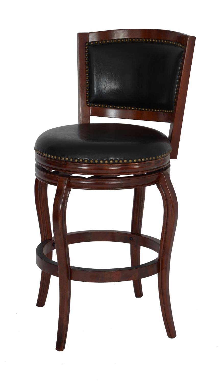 29 Inch Extra Tall Cherry Wood Bar Stool - Harris Swivel Barstool for Kitchen Island, Breakfast Nook & Home Bar Counter Height Seating