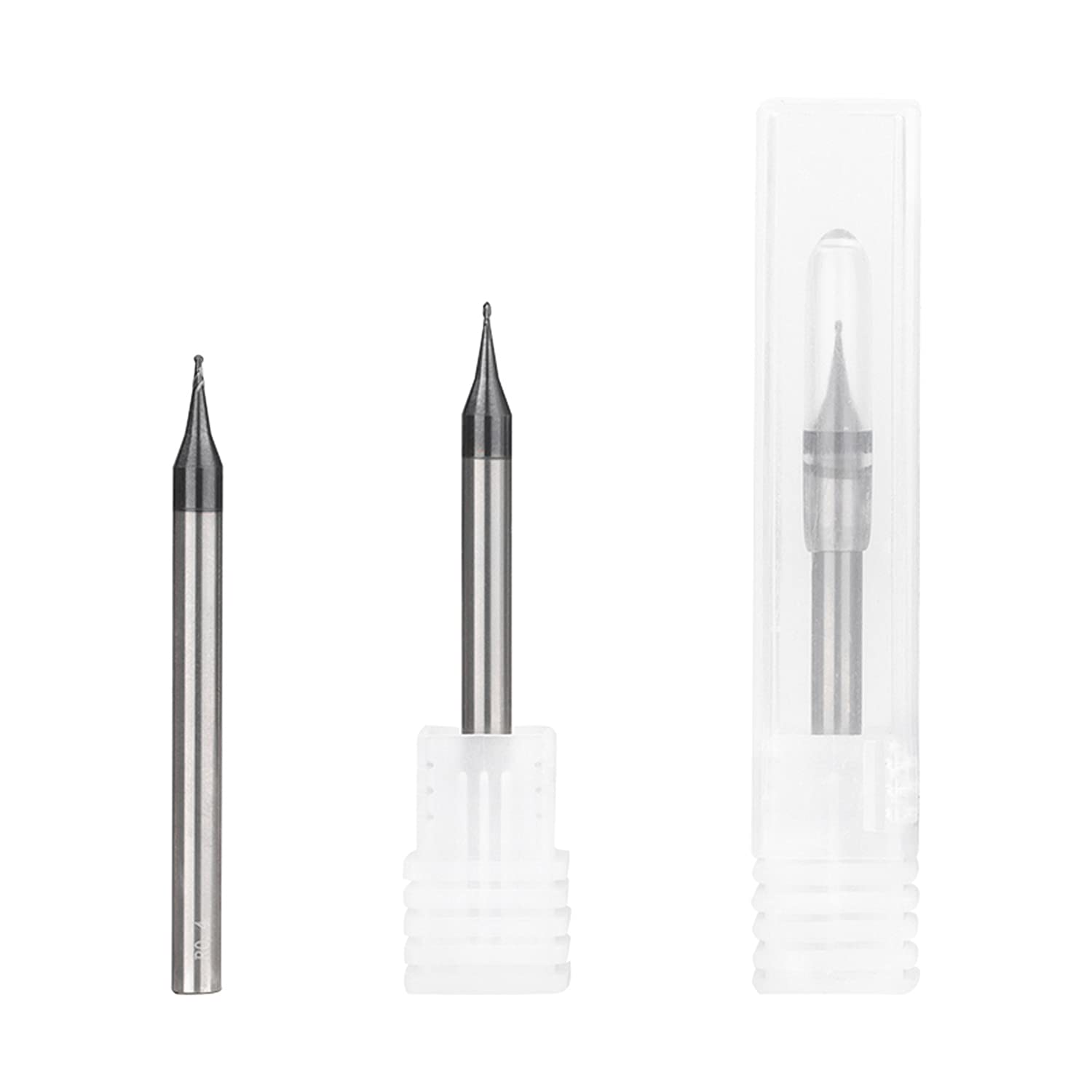 0.15mm 5-Piece Ball Nose End Mill Set - Carbide Micro Router Bits for CNC Milling, Mini Drill Cutter Tools | Perfect for Precision Woodworking, Metal Engraving & DIY Projects