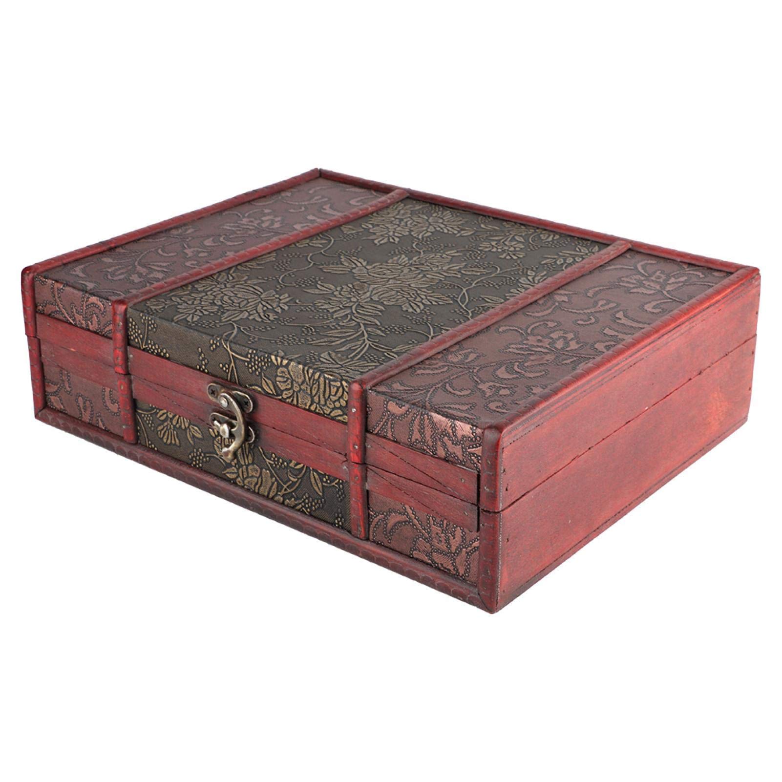 Vintage Handcrafted Wooden Jewelry Storage Box with Alloy Buckle - Decorative Treasure Box for Desktop, Organizer for Rings, Necklaces & Keepsakes - Perfect for Home Decor, Gift Giving & Vintage Style Display