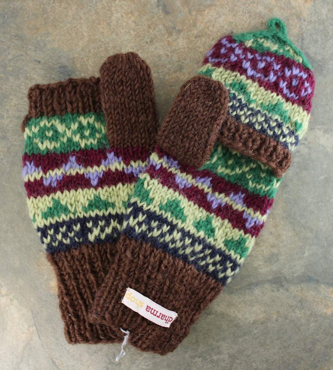 Himalayan Convertible Wool Mittens - Warm Winter Gloves for Men & Women - Perfect for Skiing, Snowboarding & Outdoor Activities